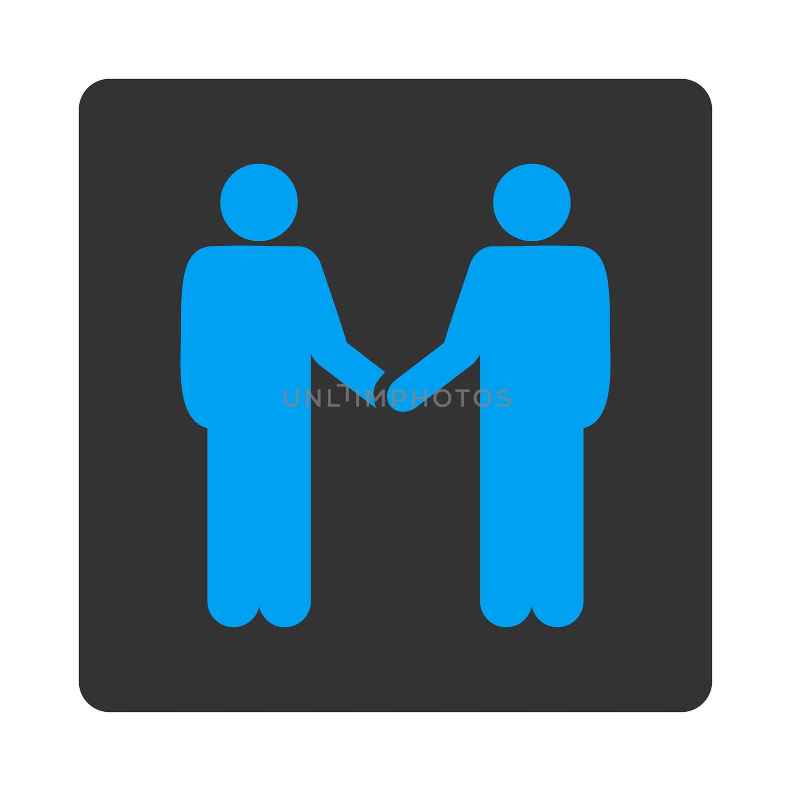 Agreement icon. This flat rounded square button uses white and gray colors and isolated on a white background.