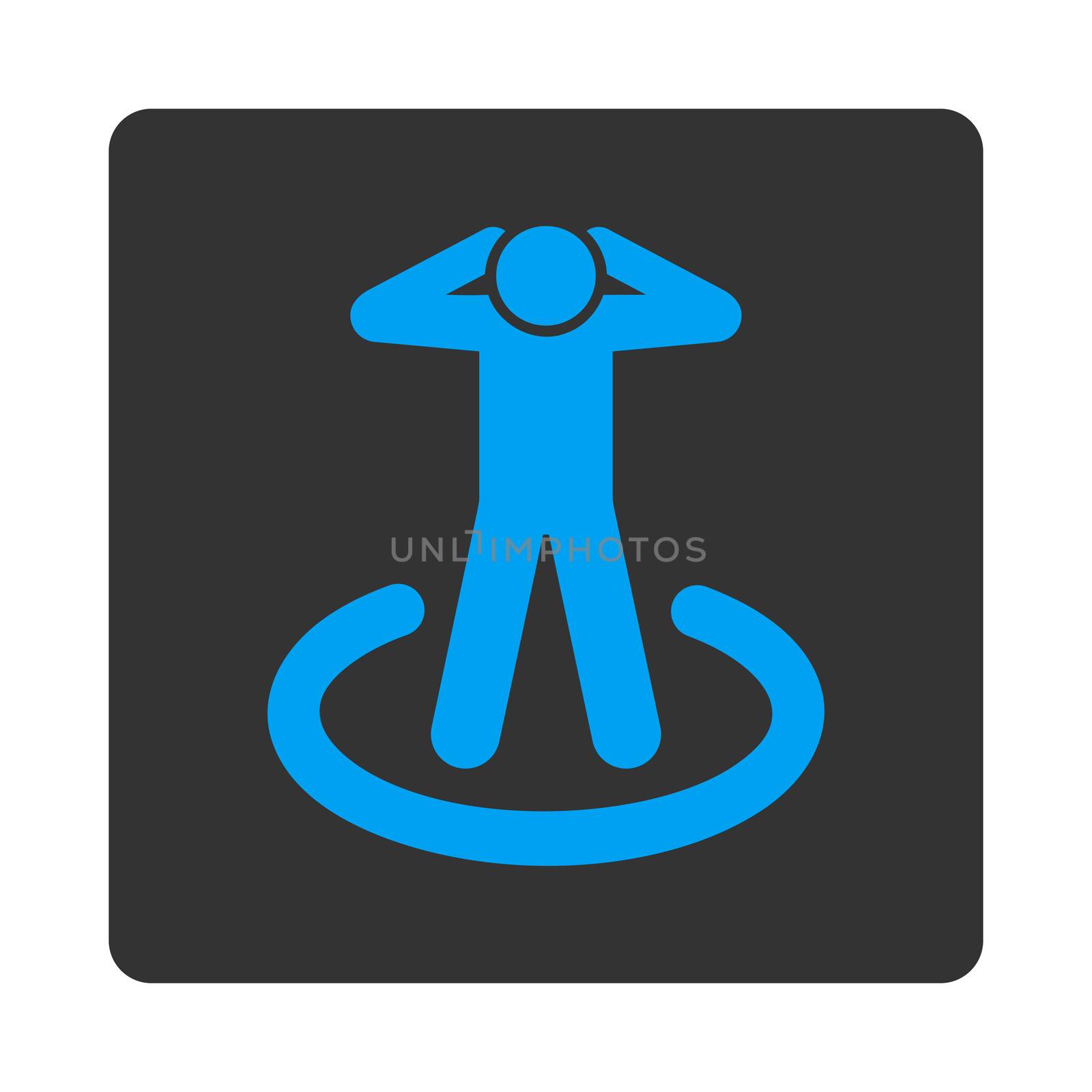 Prison icon. This flat rounded square button uses white and gray colors and isolated on a white background.