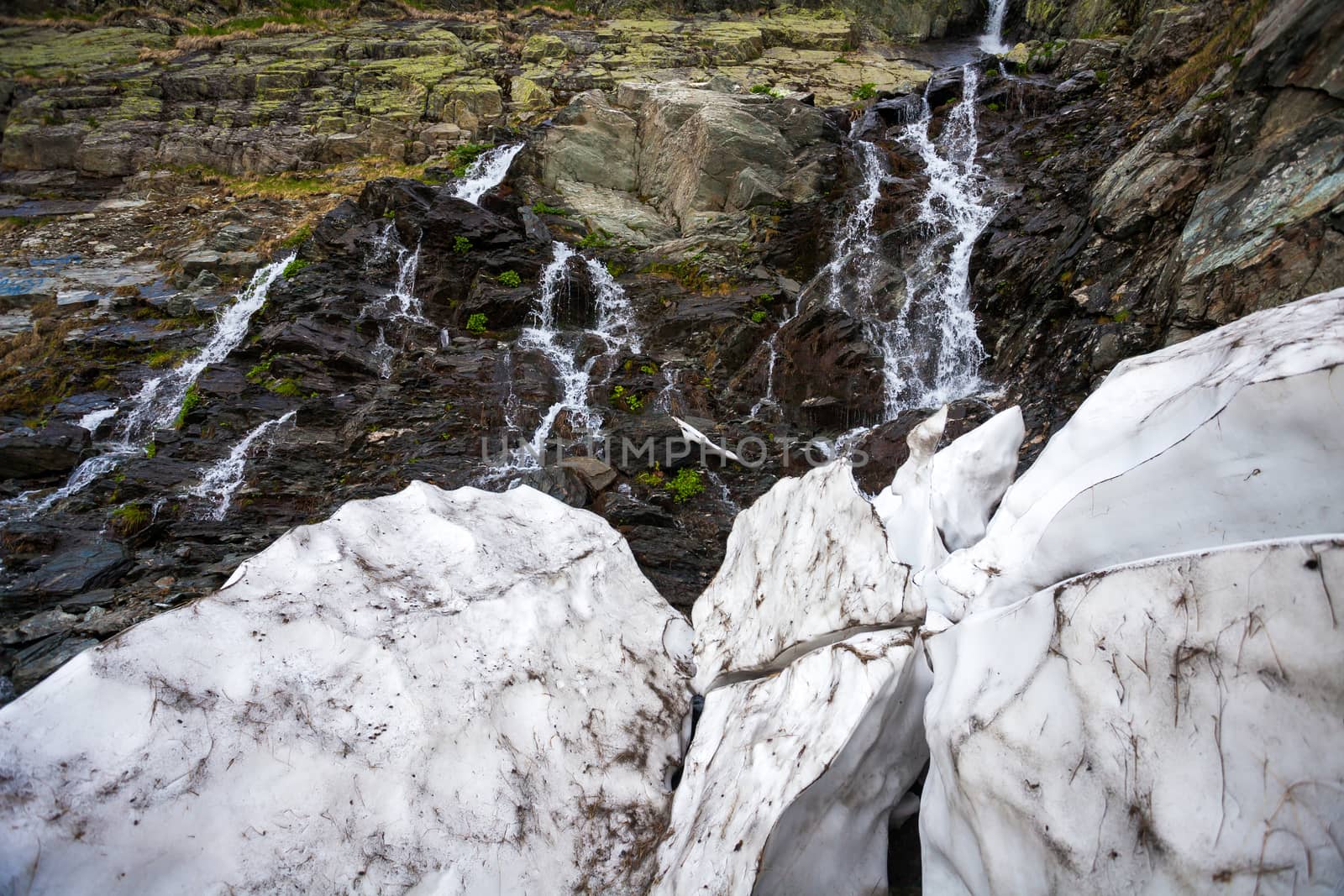 Snow melting on spring time