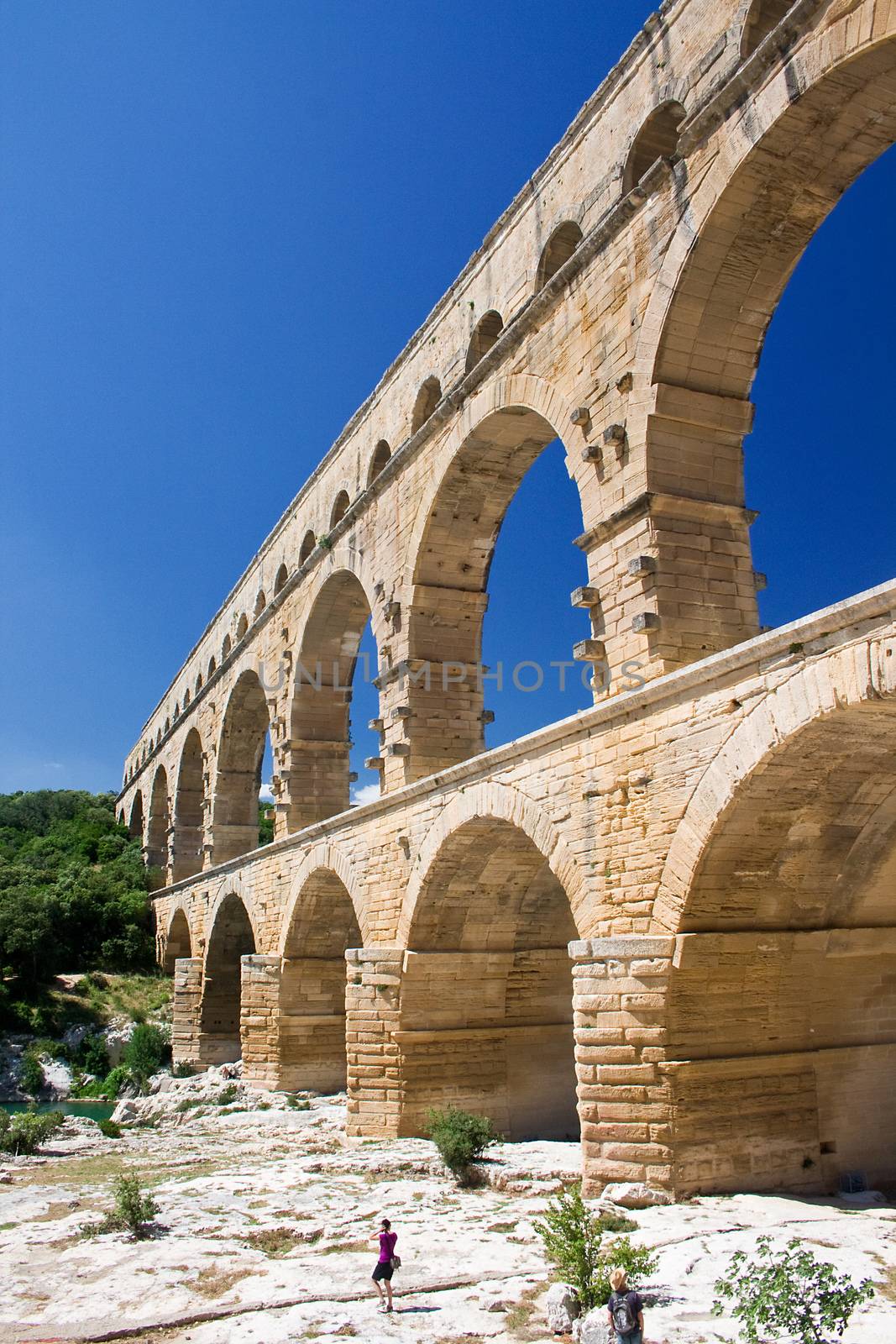 Pont du Gard, famous roman aqueduct in France

