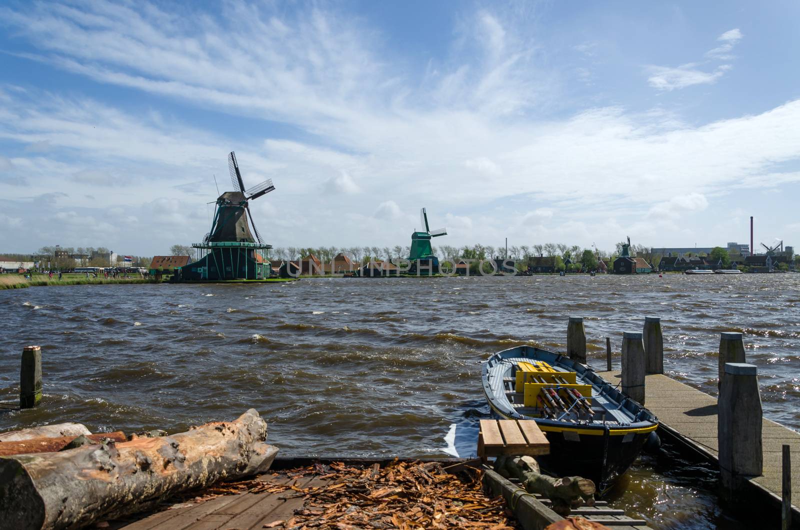 Wind mills in Zaanse Schans, The Netherlands.
