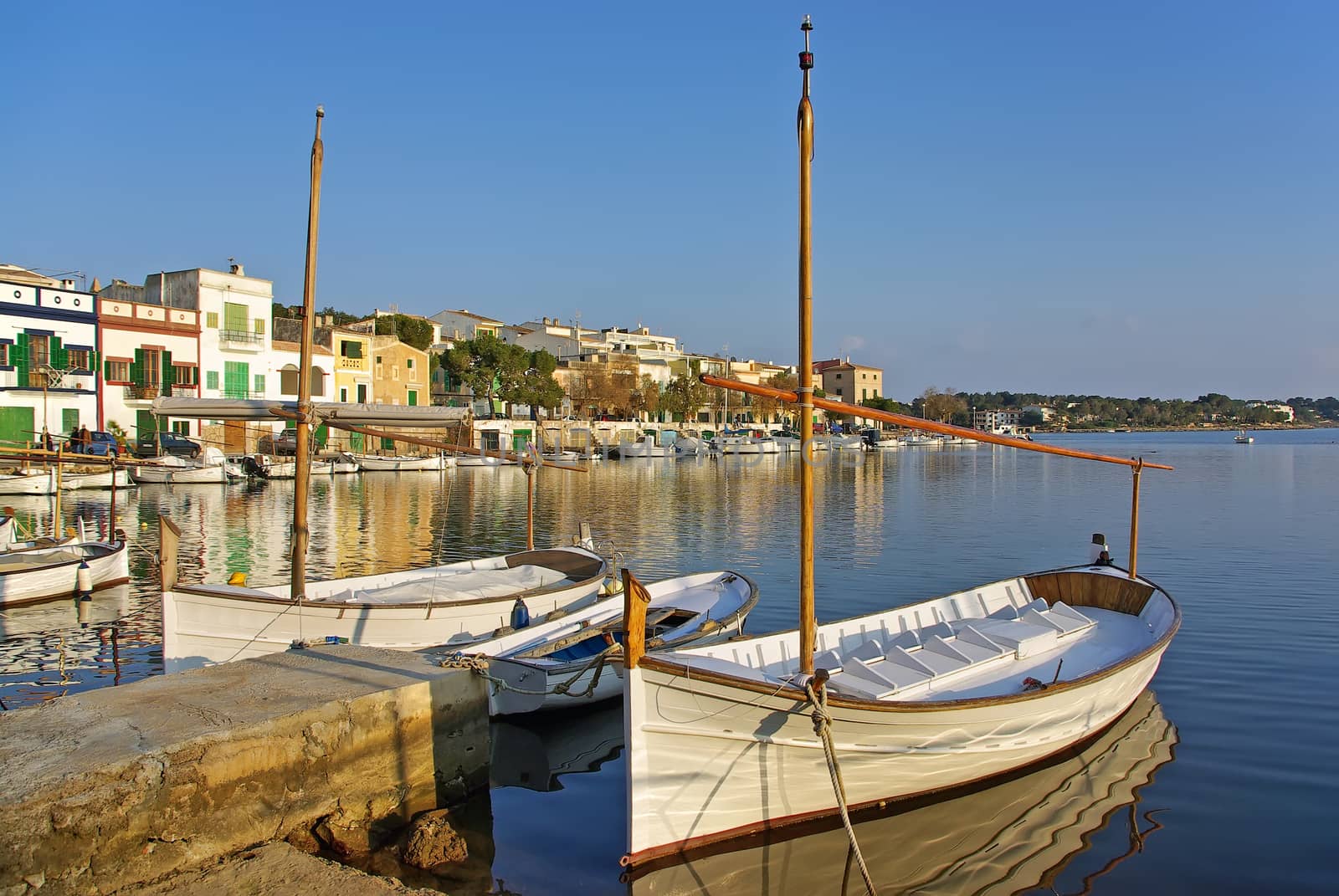 Picturesque fishermen village in Porto Colom (Majorca - Balearic Islands - Spain)