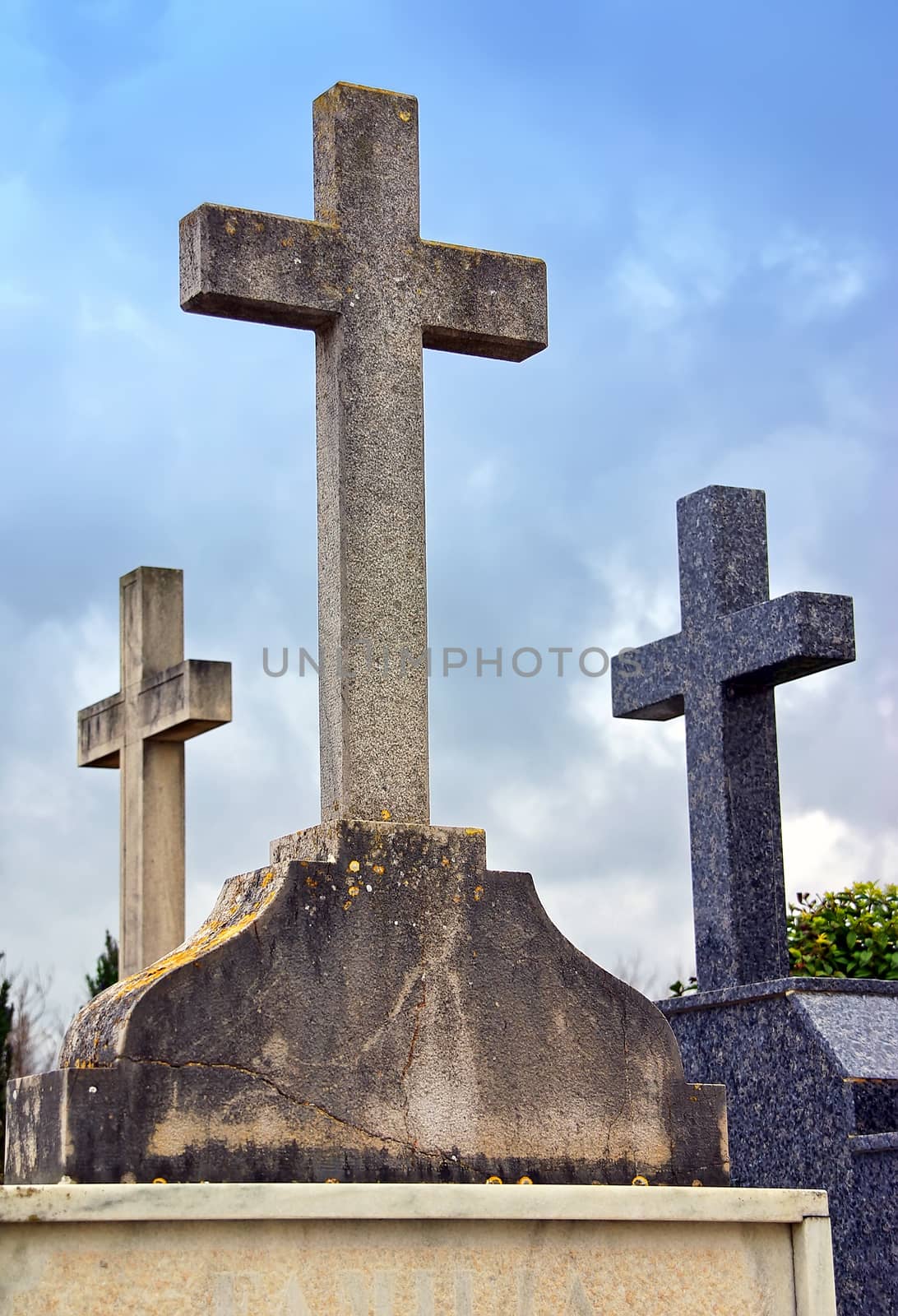 Crosses in the catholic cemetery of Alcudia (Majorca - Balearic Islands)