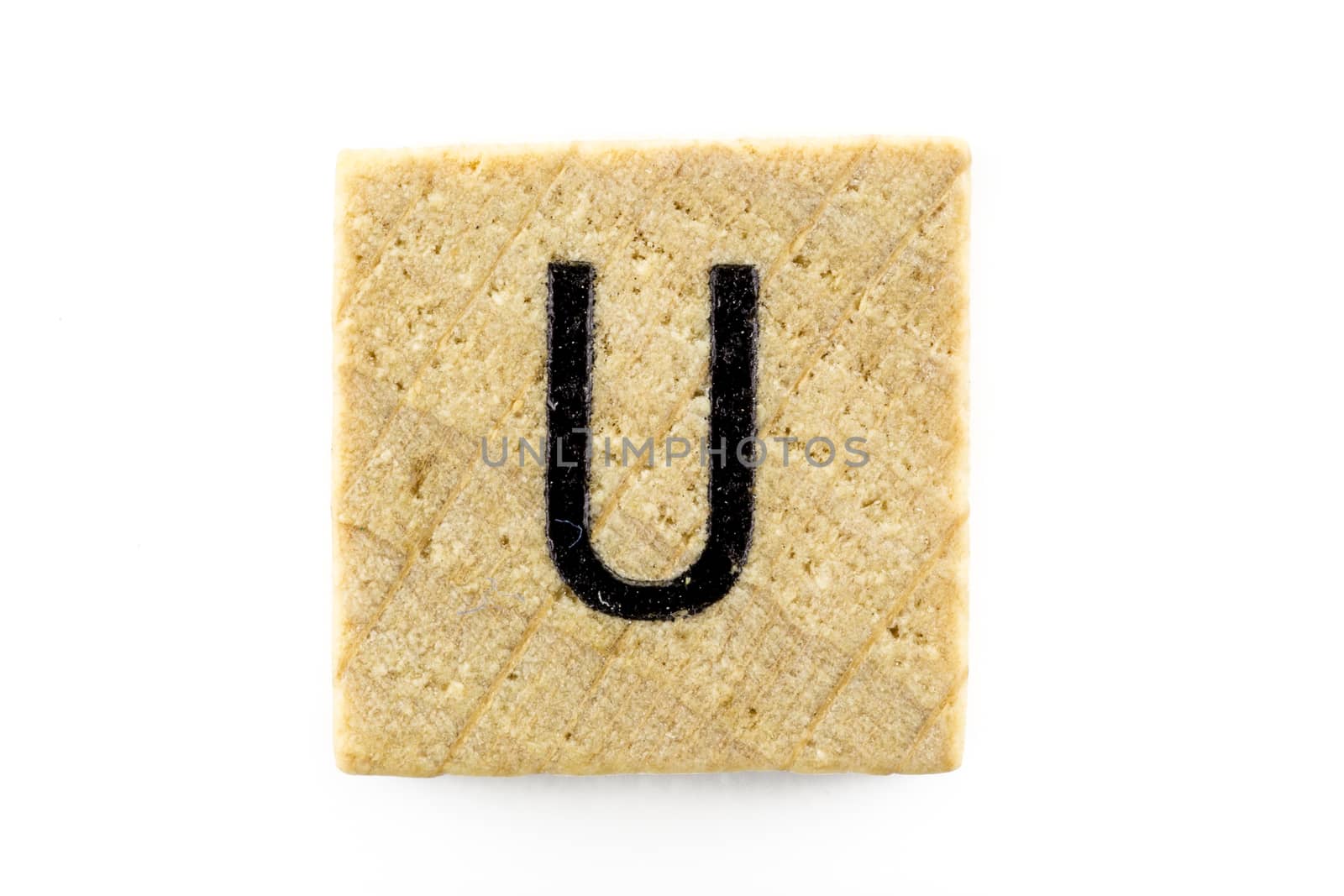 Wooden alphabet blocks with letters U by urubank