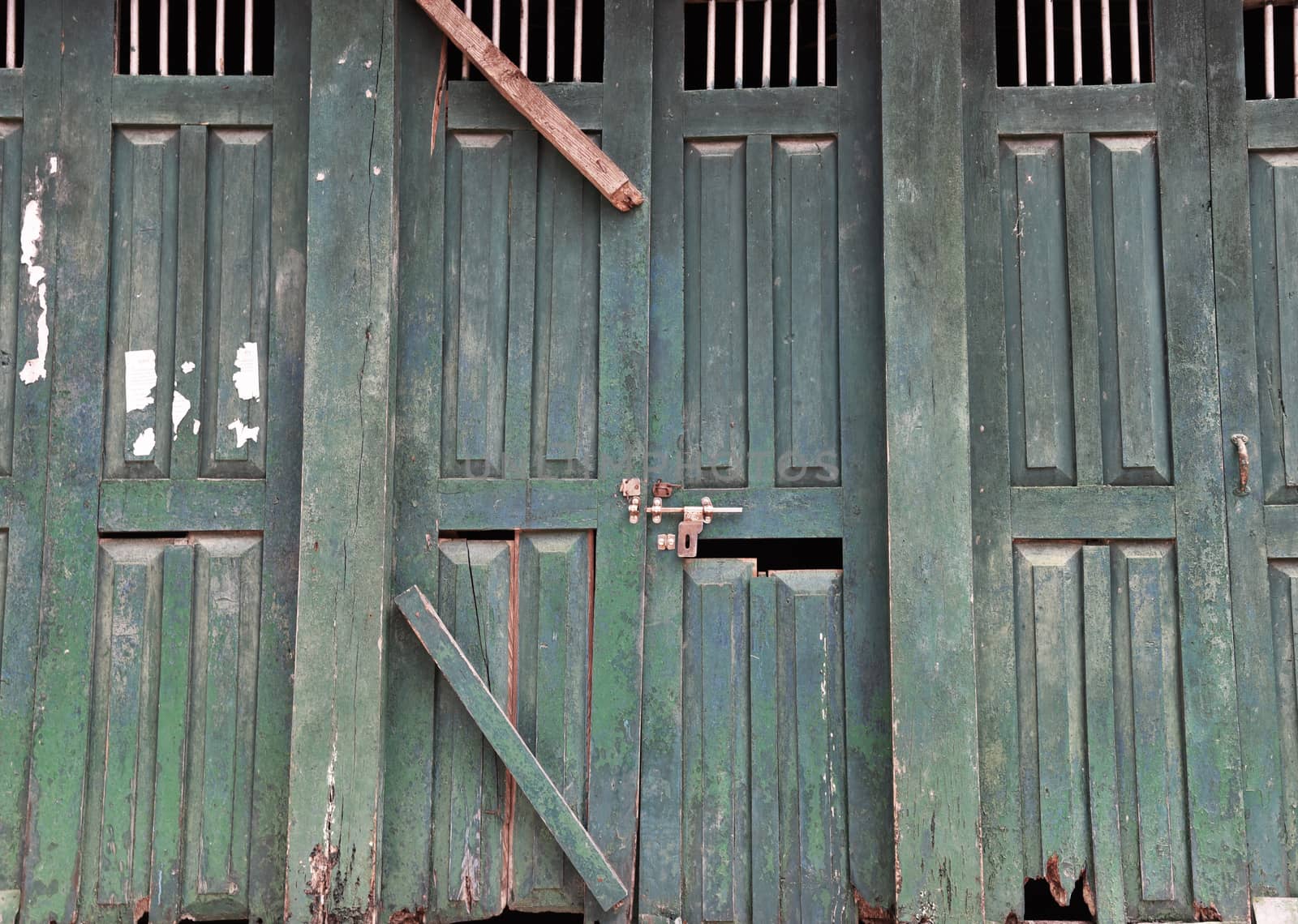 closed up the door, made from wooden