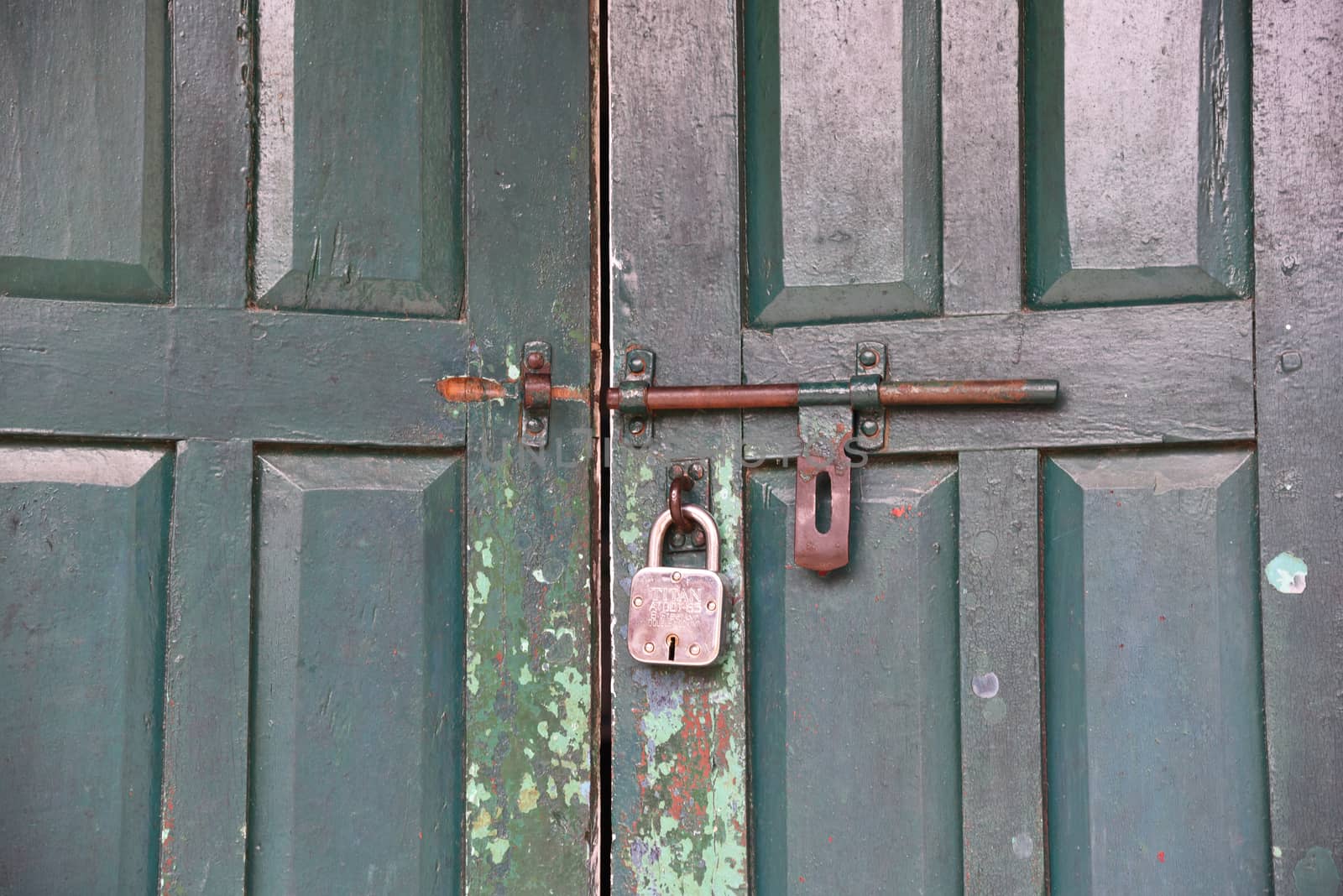closed up the door, made from wooden