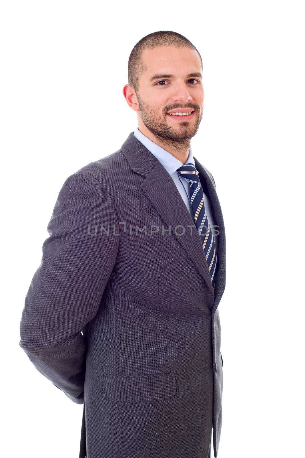 young business man portrait isolated on white