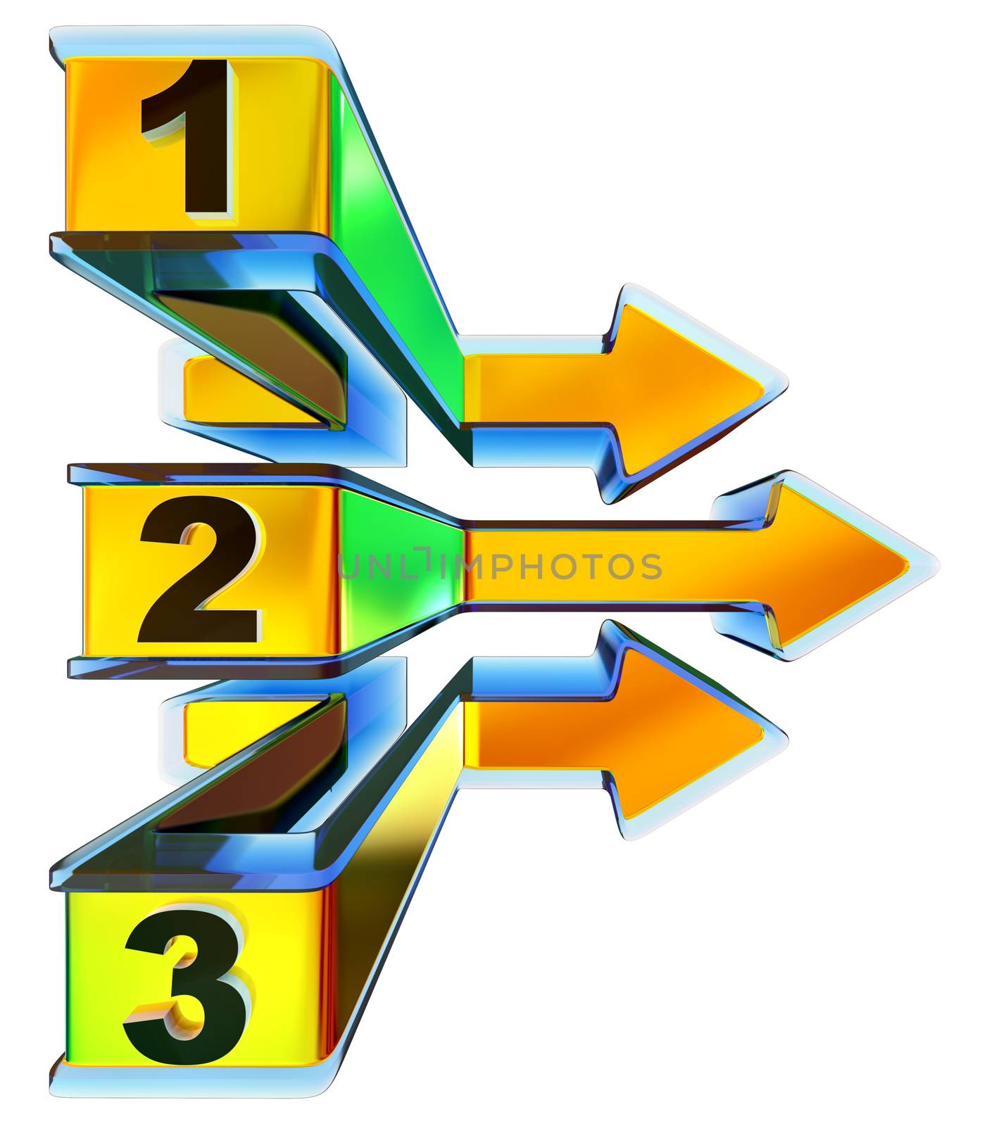 One two three - symbol progress for three steps by merzavka
