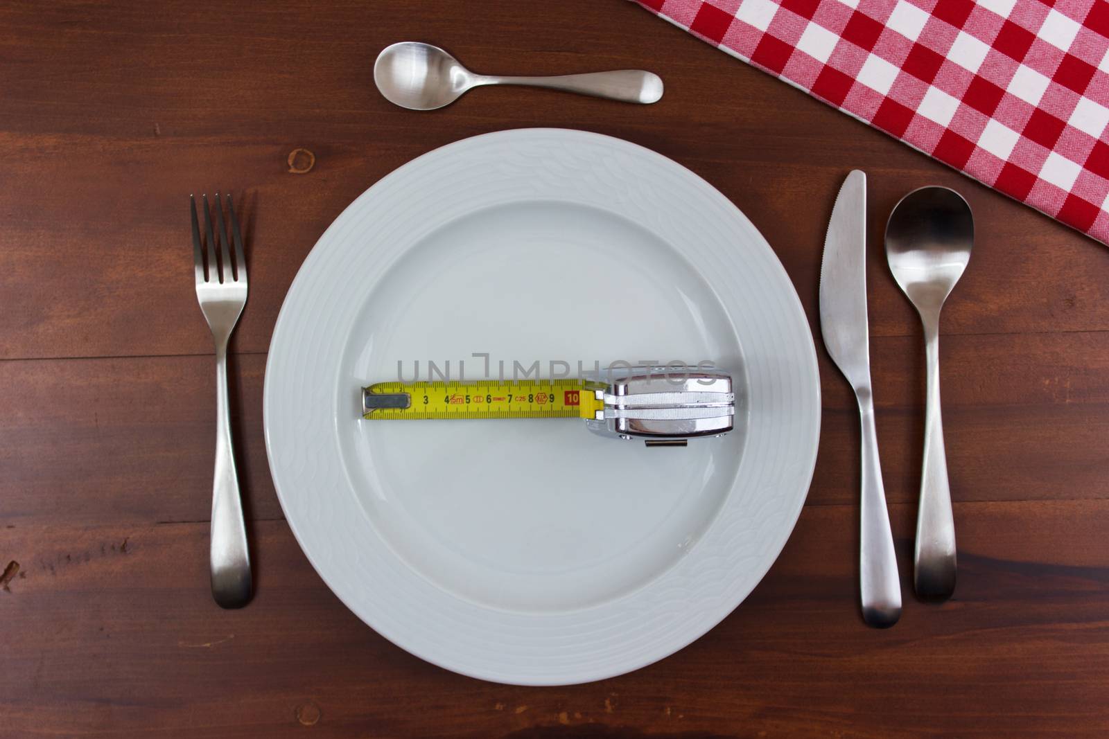 meter flat in the center of wooden table