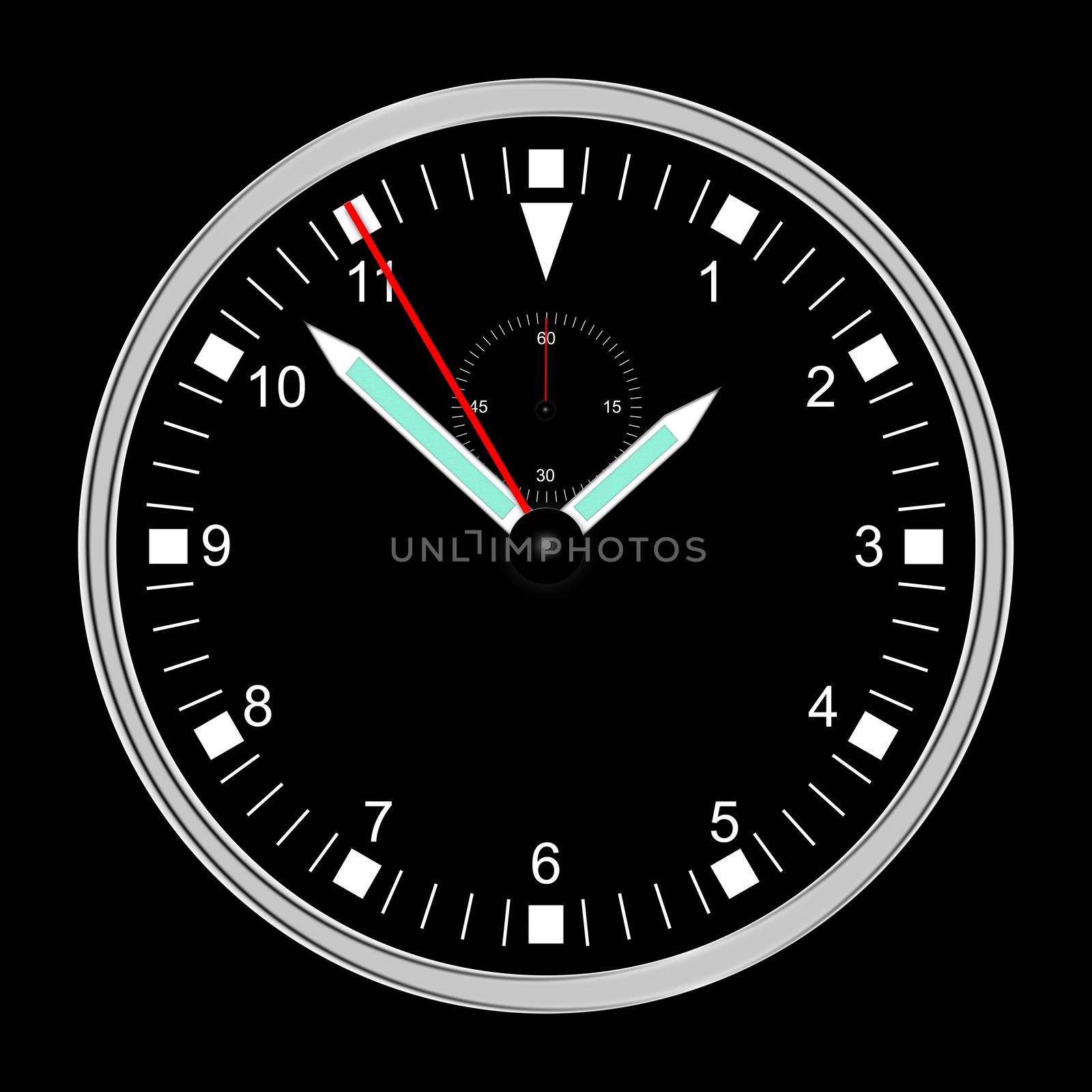 Illustration of a black watch with free space