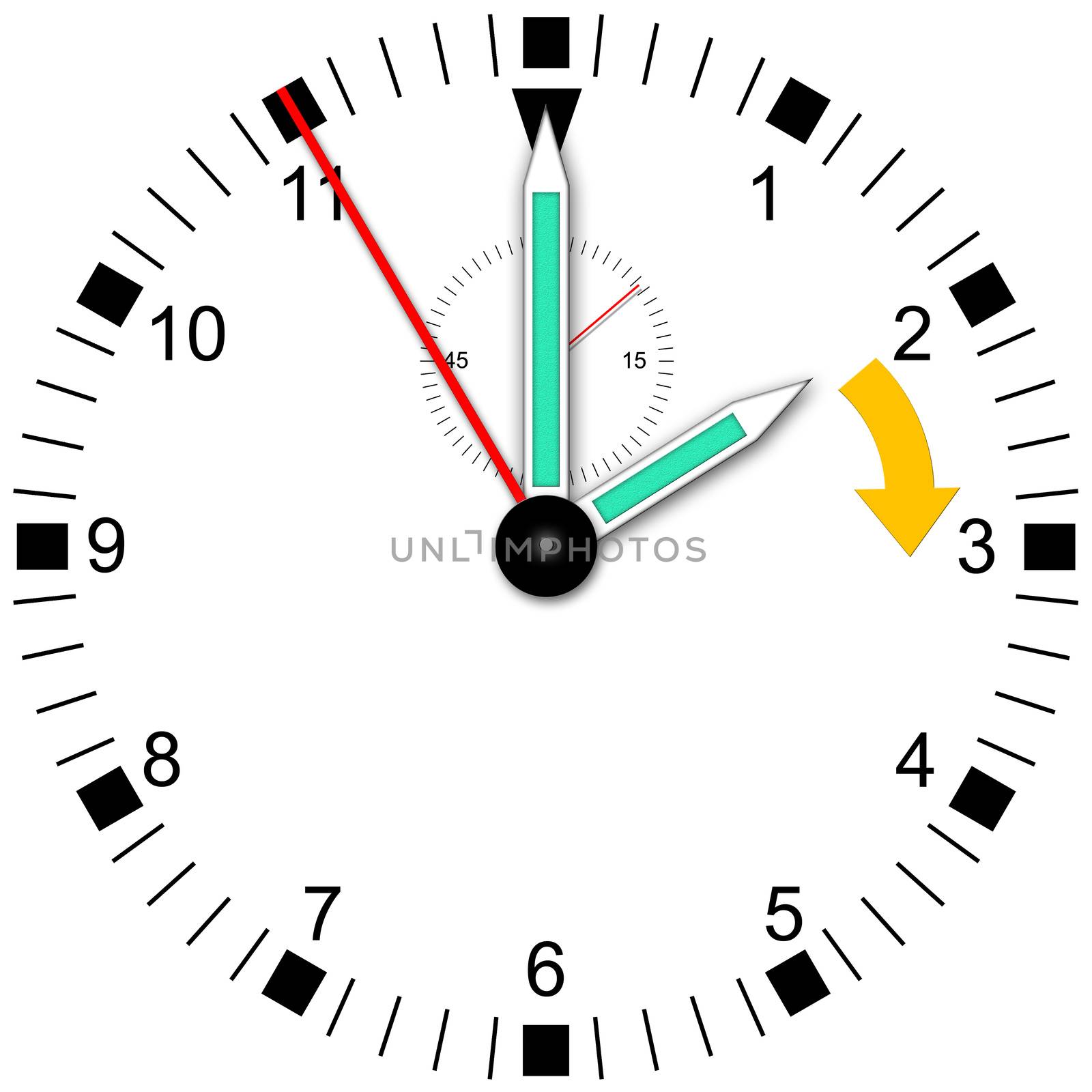 Illustration of a watch for change wintertime