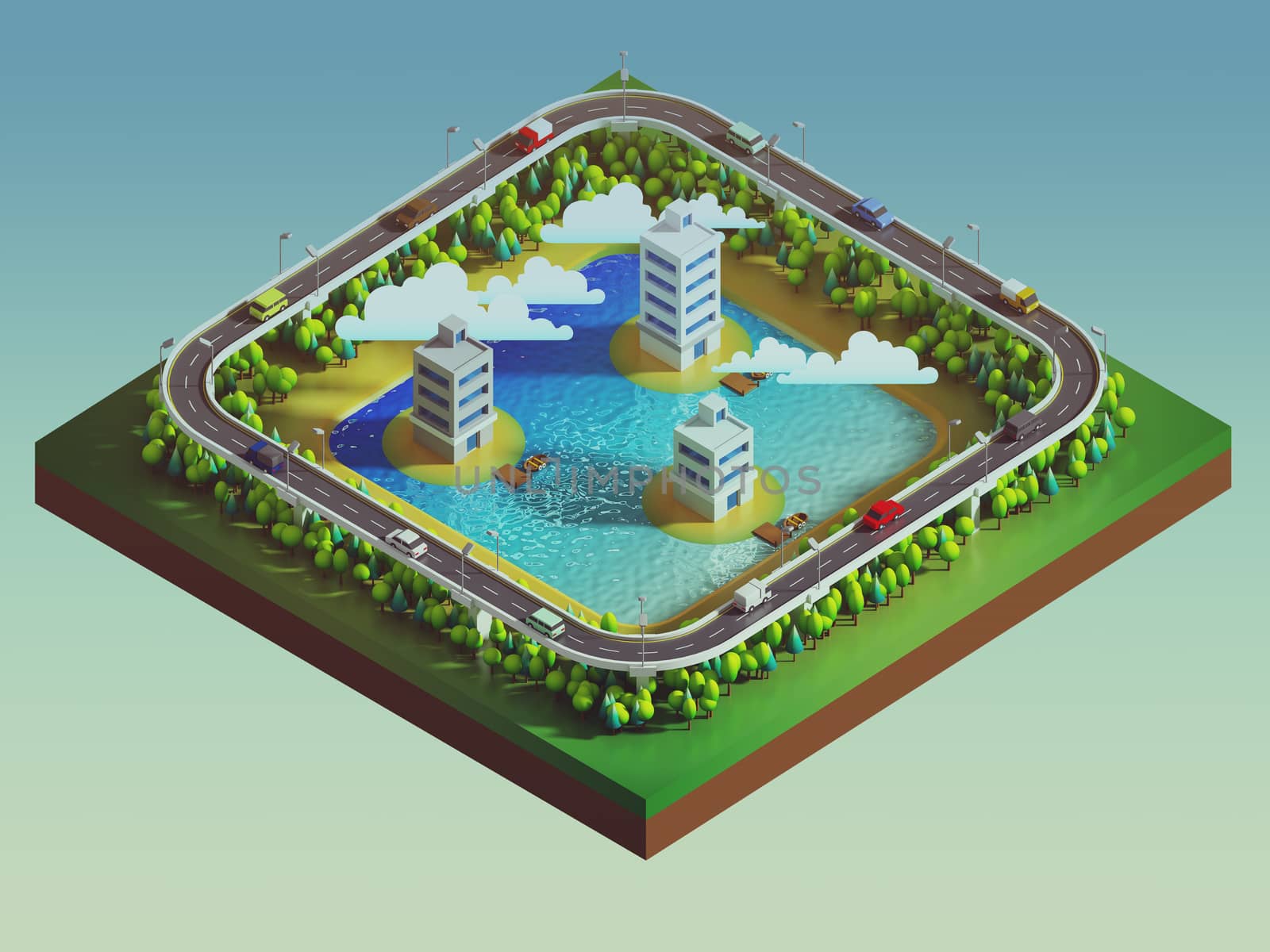 green earth concept in isometric view by teerawit