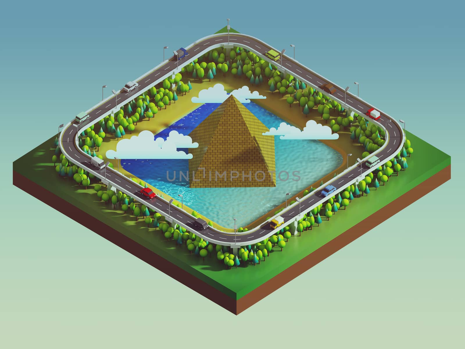 green earth concept in isometric view by teerawit