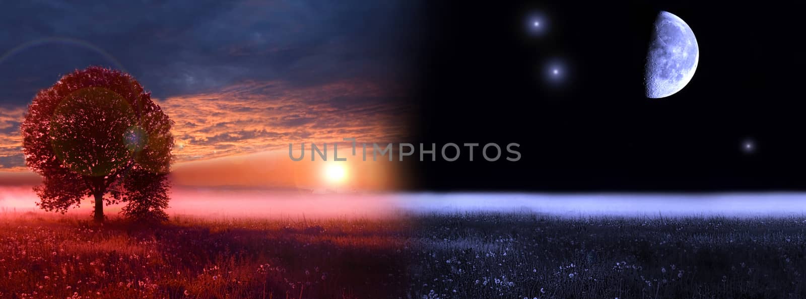 Day and night conceptual image. by satariel