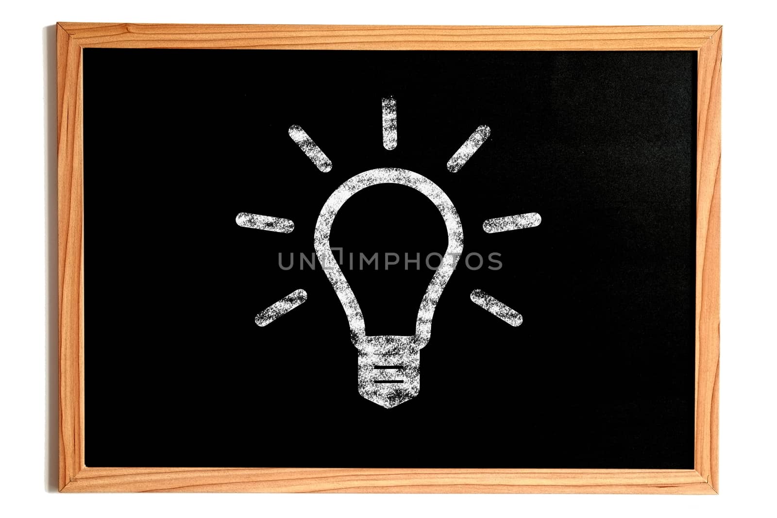 Light Bulb Shape on Chalkboard, Idea Concept by make