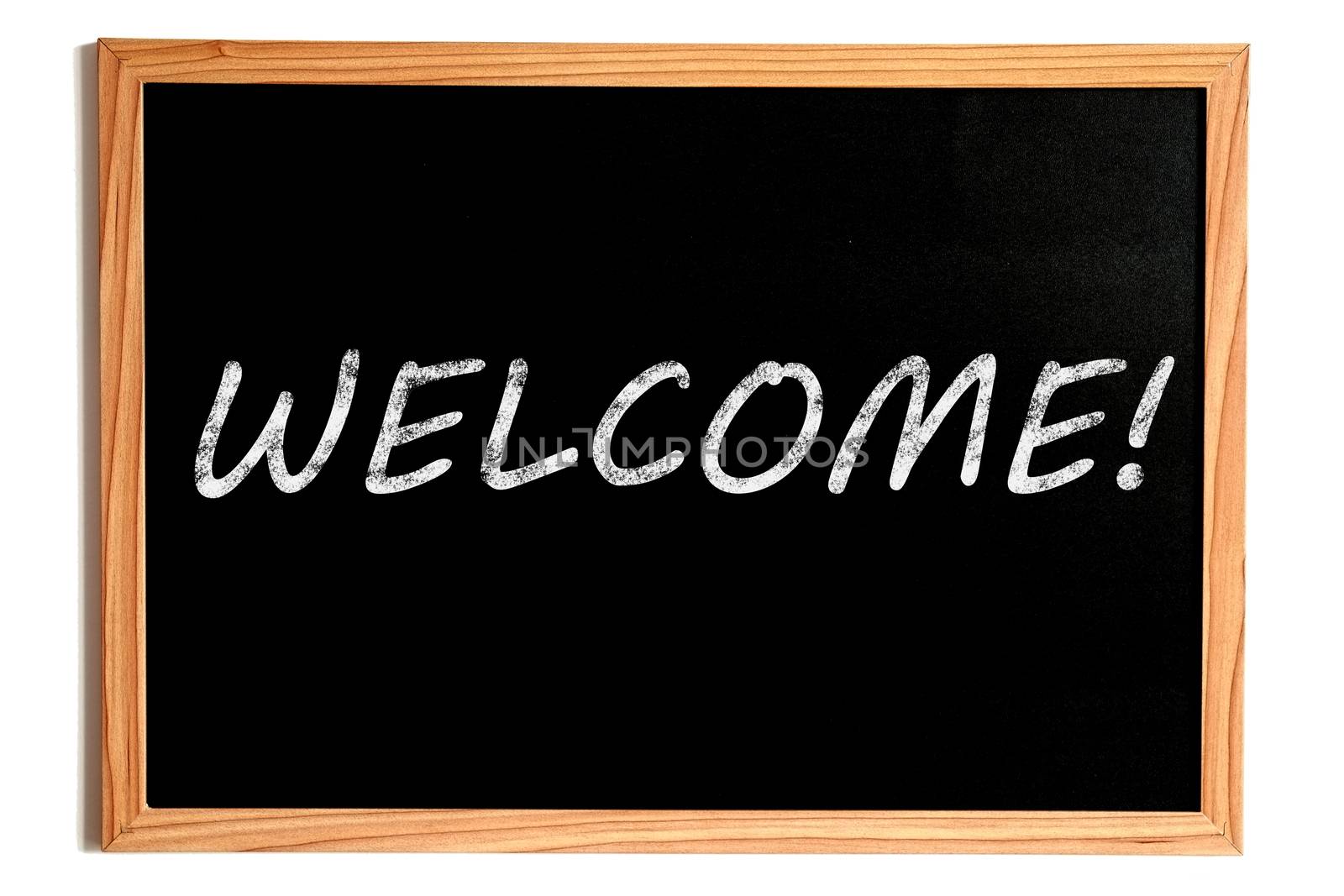 Welcome Text on Chalkboard by make