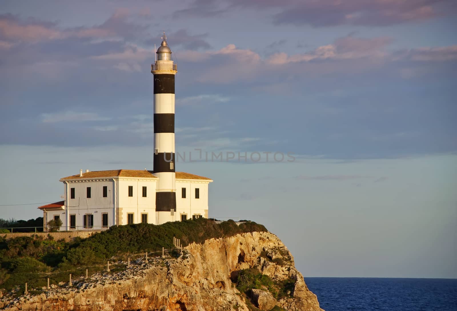 Punta de ses Crestes lighthouse in Porto Colom (Majorca - Spain)