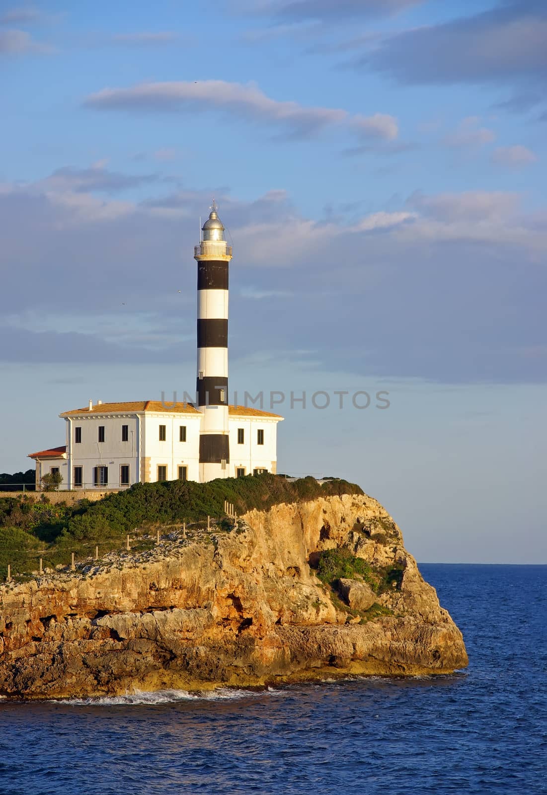 Porto Colom Lighthouse in Majorca (Spain)