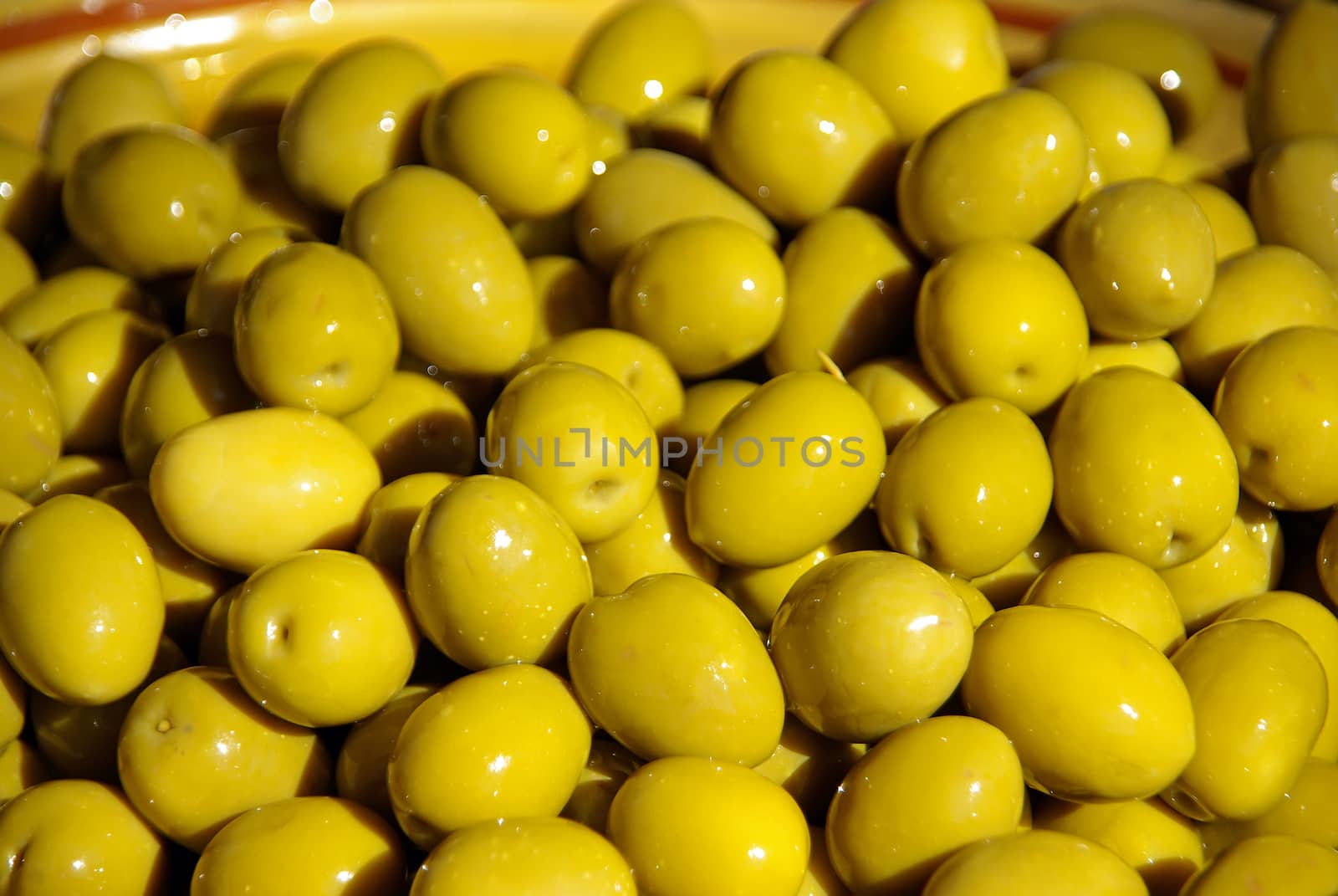 typical spanish green olives