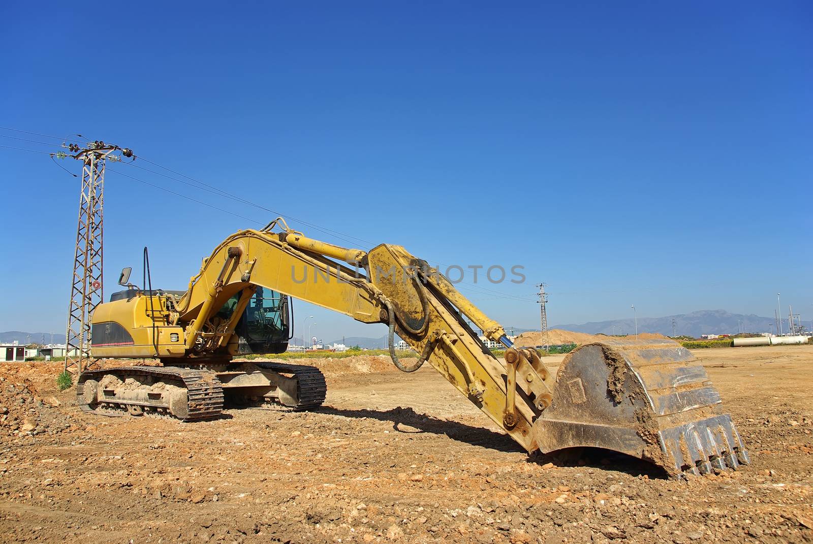 excavator heavy vehicle used in construction industry