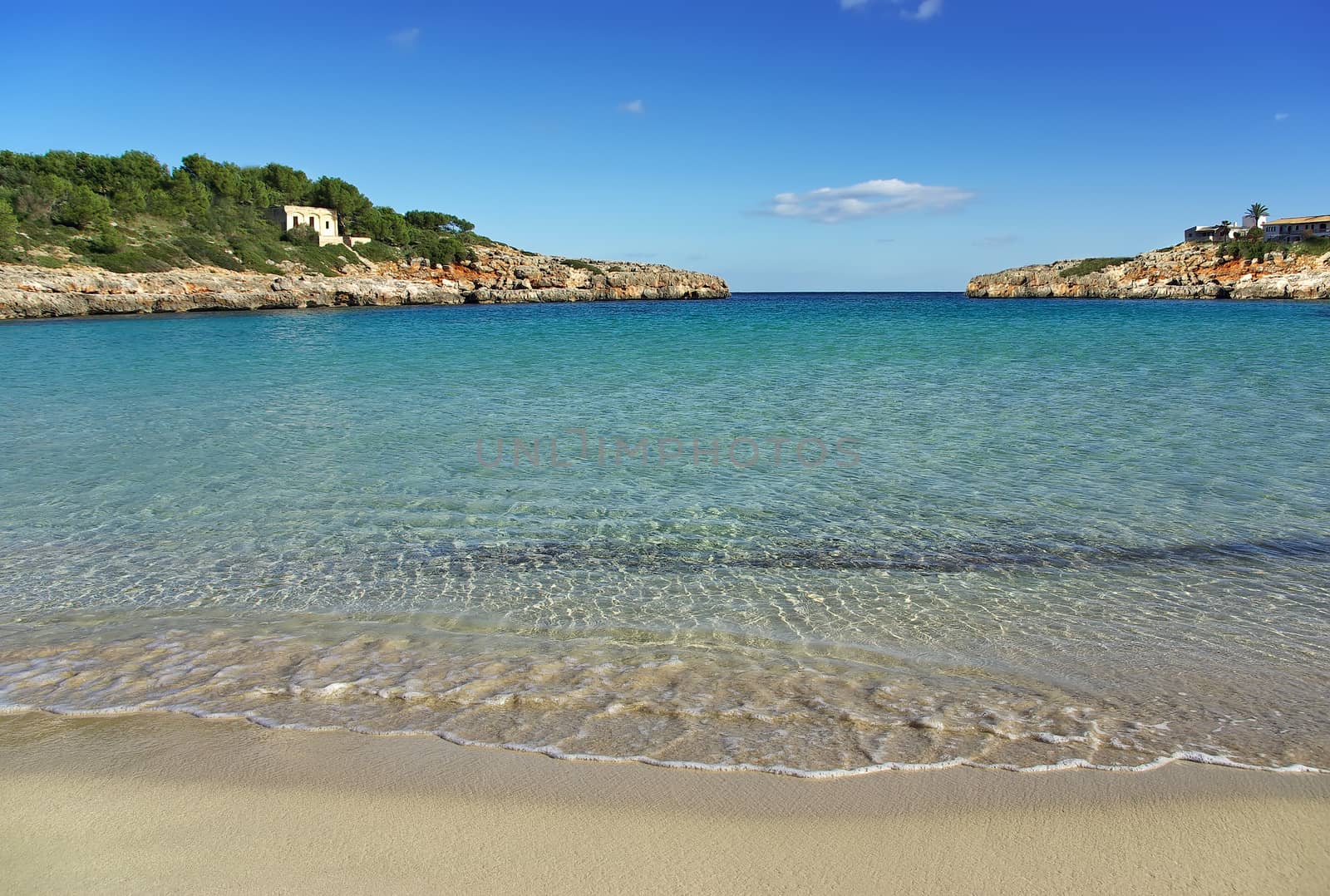 Cala Marsal beach in the Mediterranean Sea (Majorca - Spain)