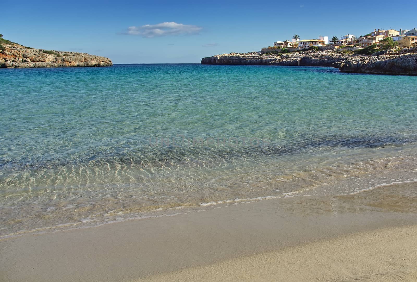 Beach of Cala Marsal in Porto Colom (Majorca - Spain)