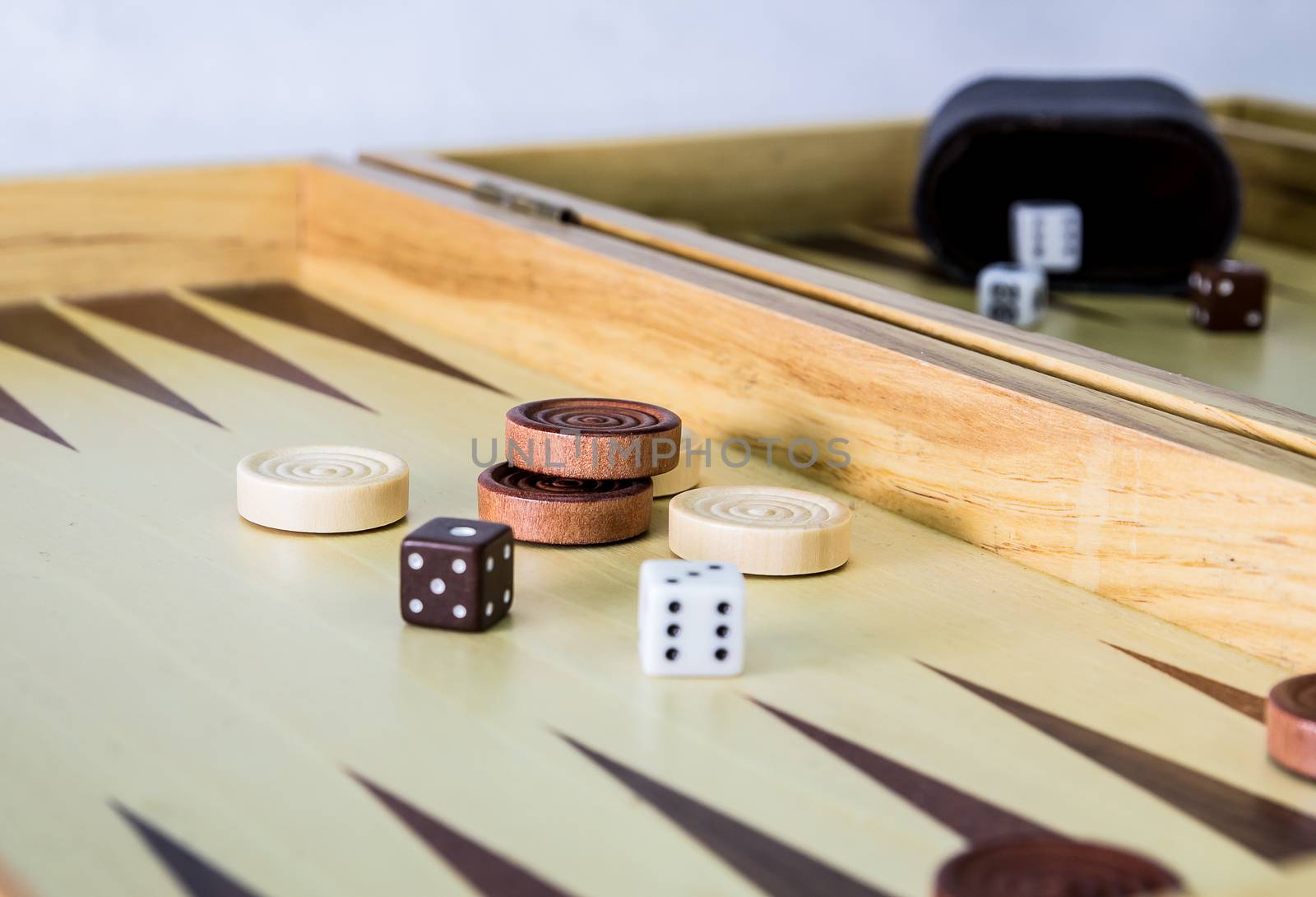 Backgammon board game close up