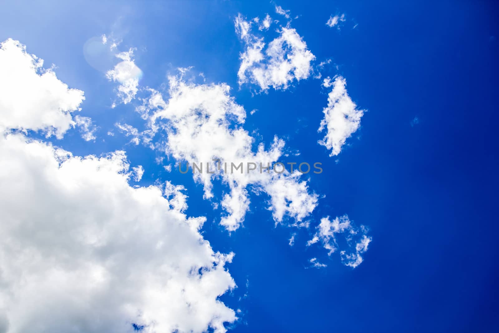 White clouds and sky photo in sunny day