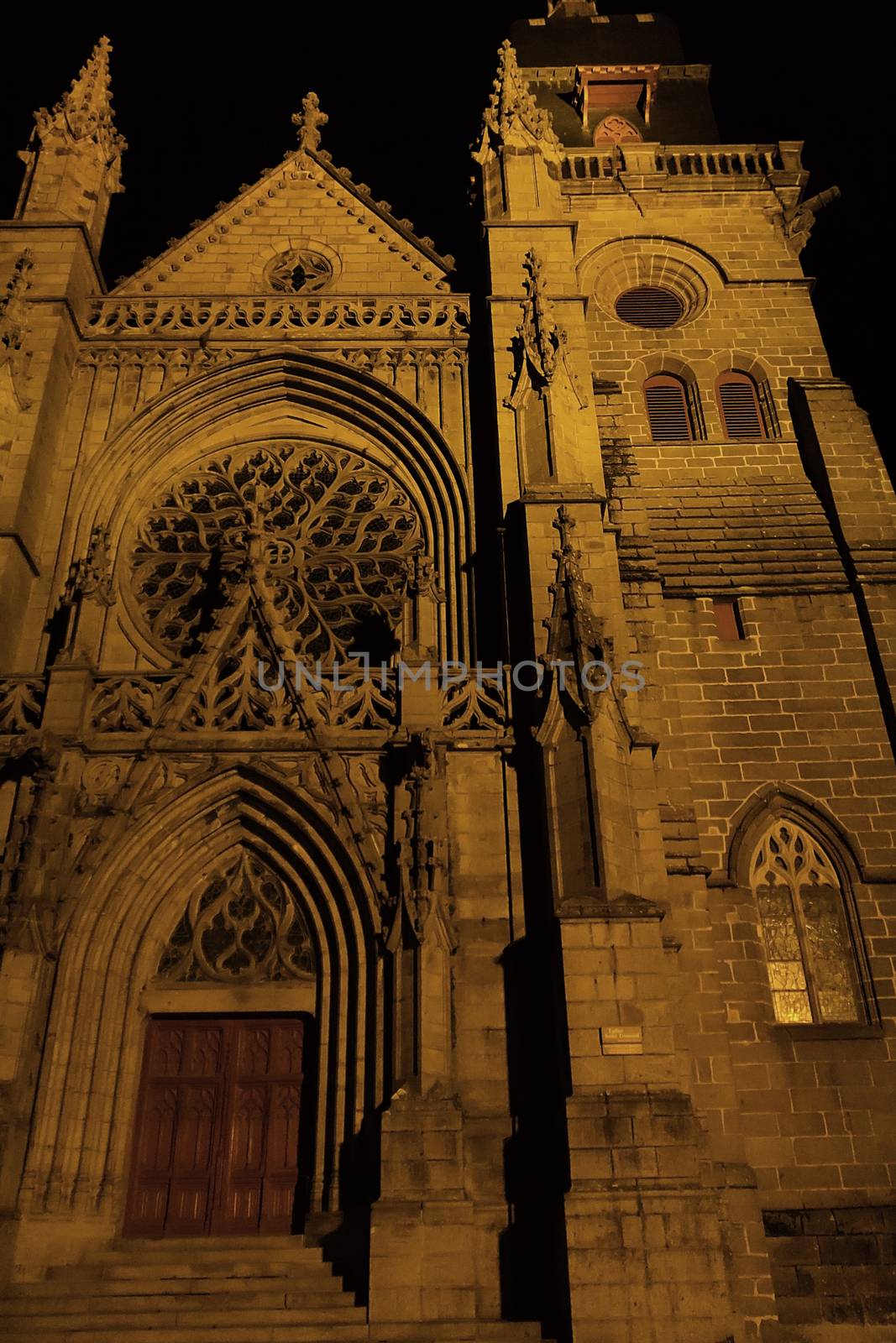 church illumination at night