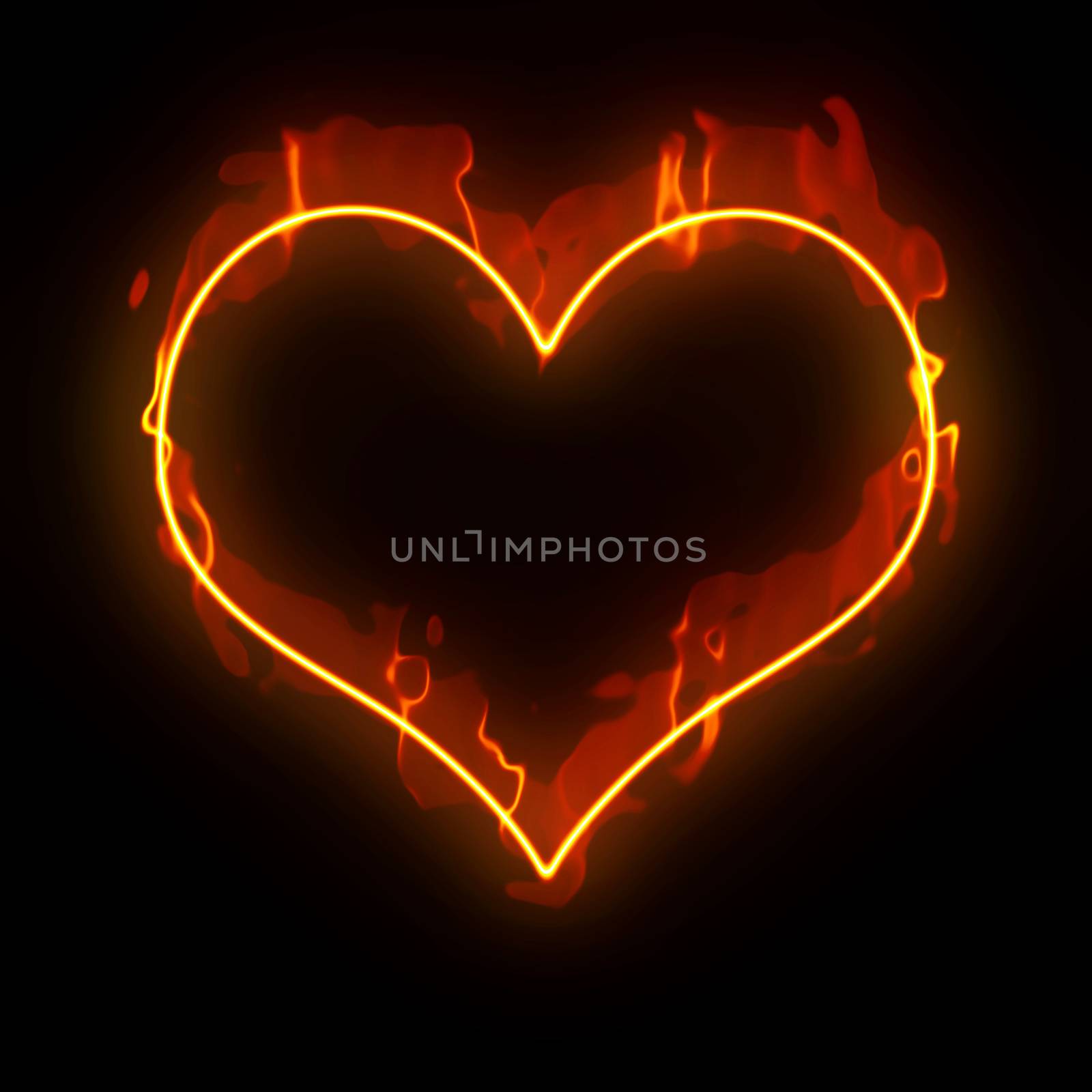 An image of a heart in flames