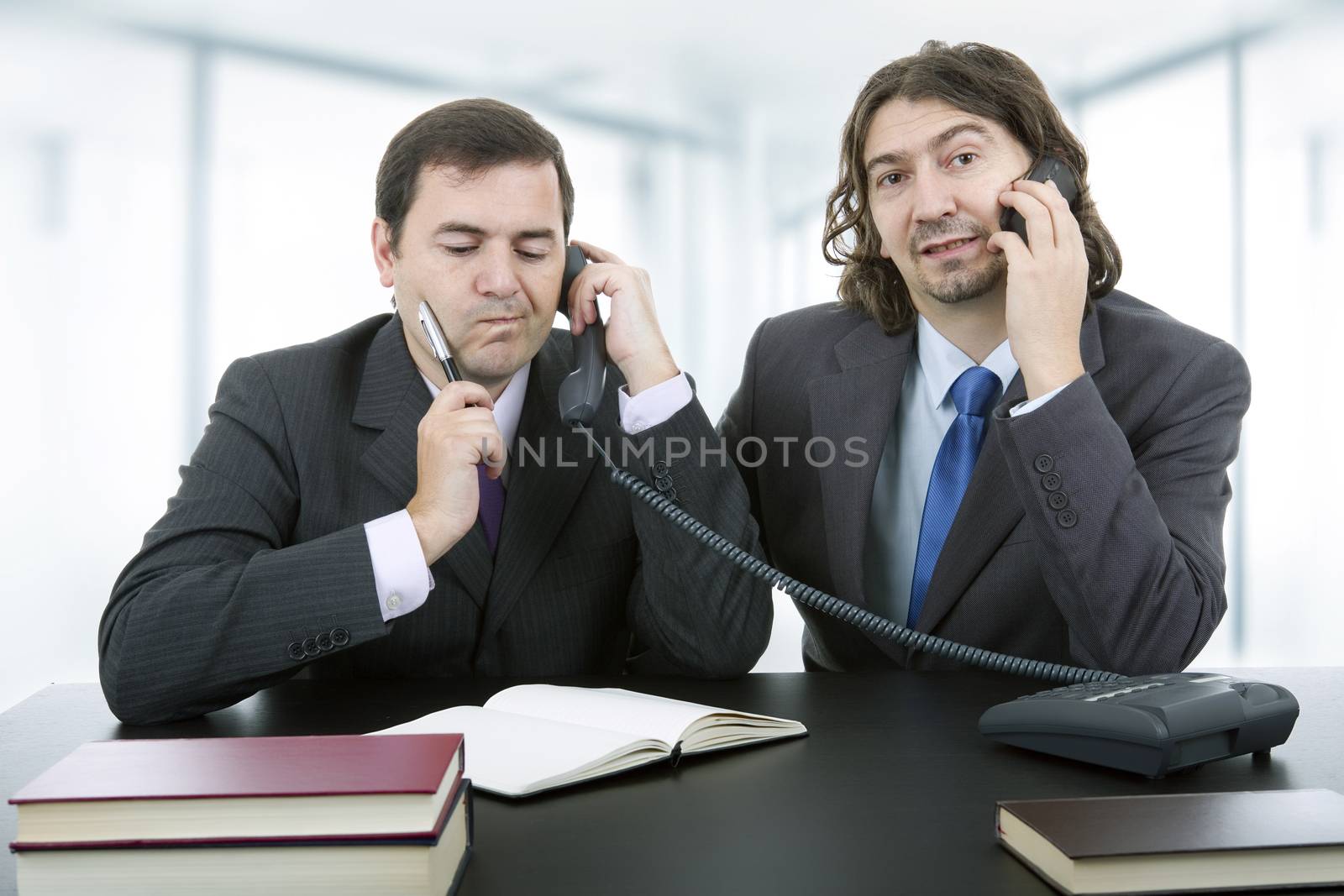 business team working at a desk, at the office