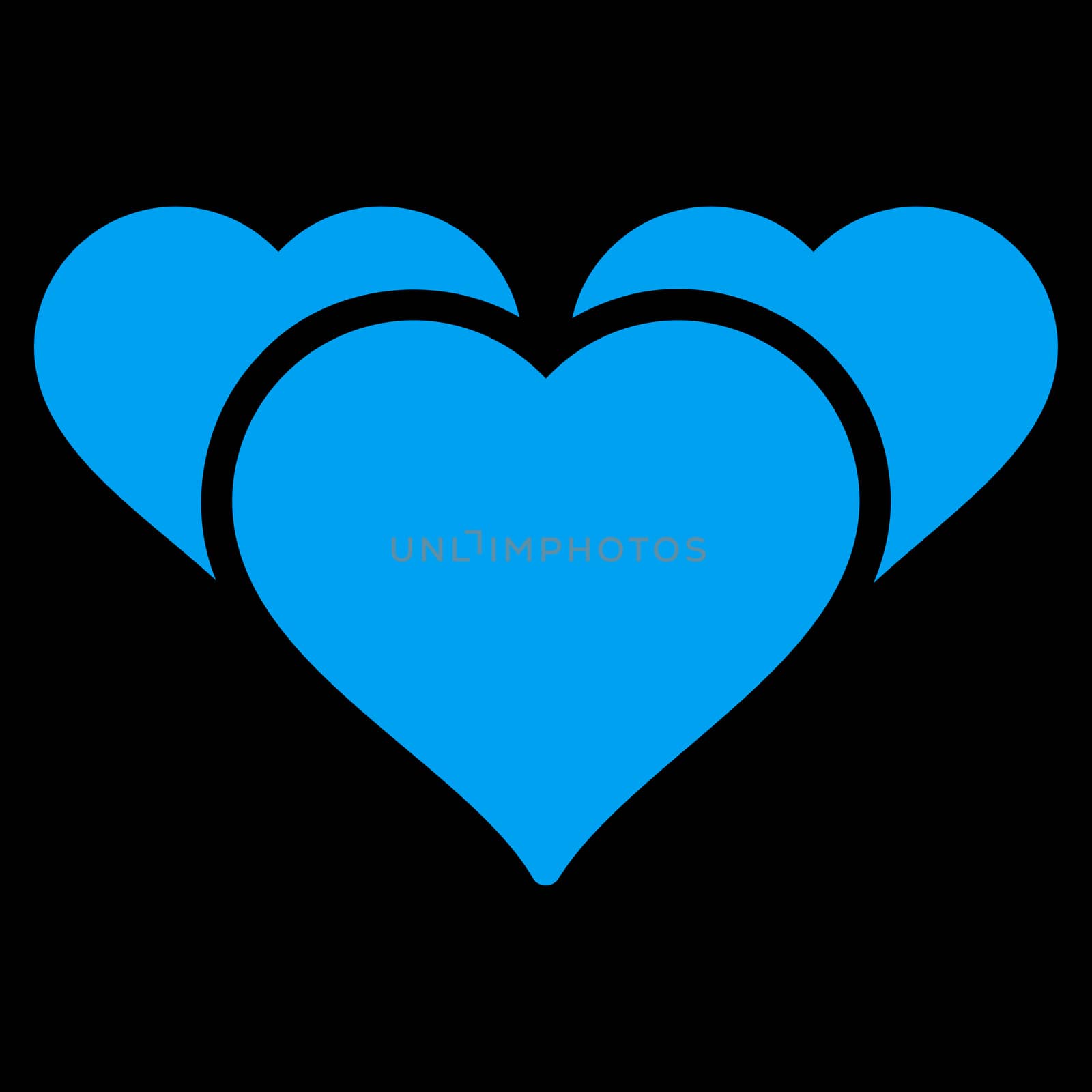 Favourites icon from Competition & Success Bicolor Icon Set. Glyph style is flat symbols, blue color, rounded angles, black background.