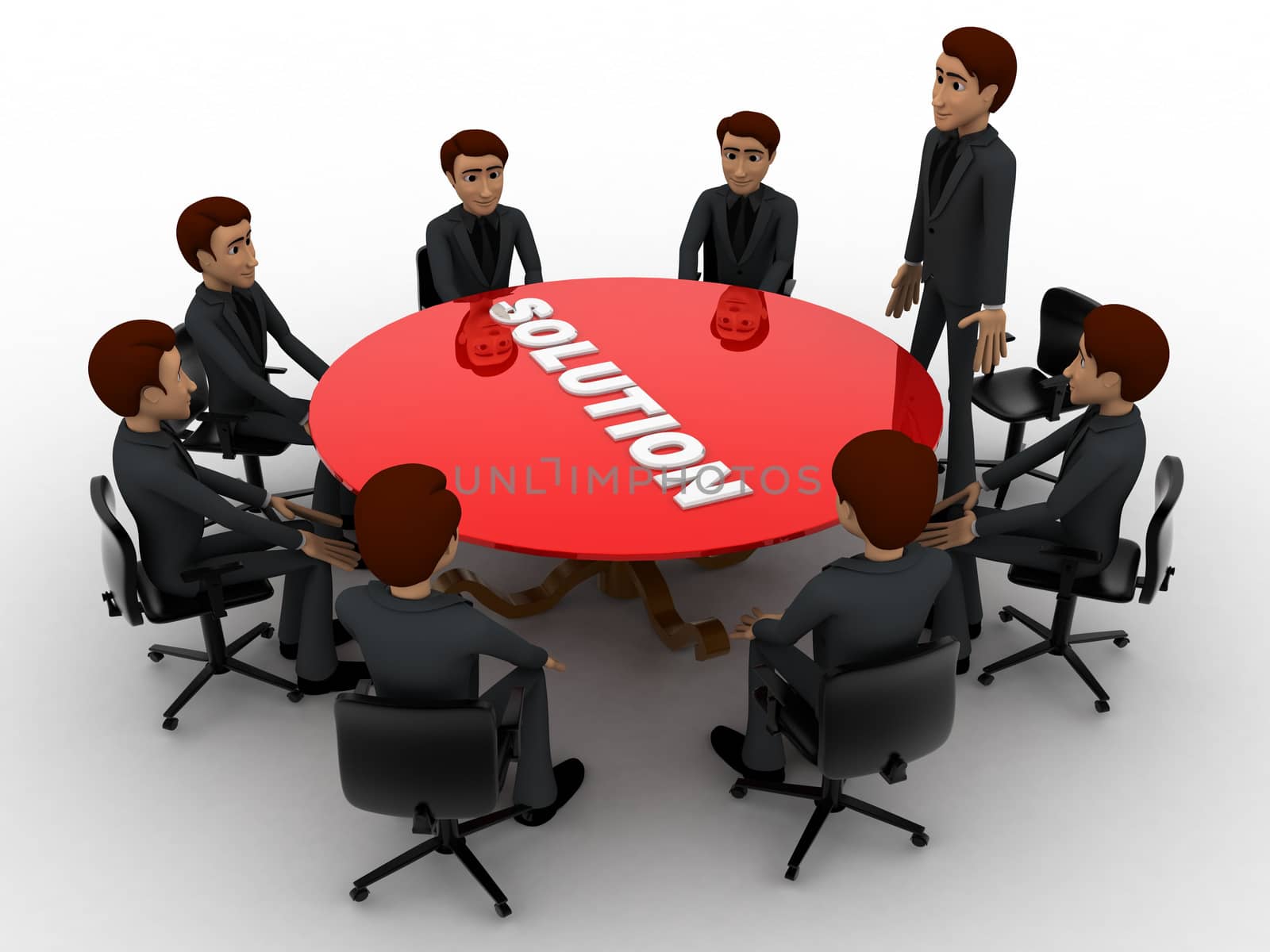 3d men doing meeting to find solution of problem concept by touchmenithin@gmail.com