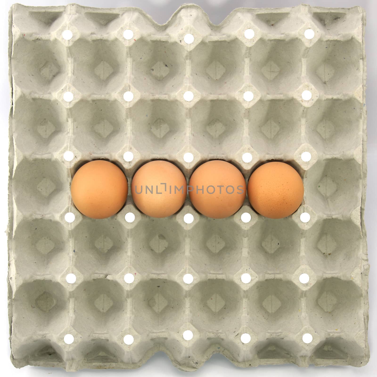 Minus symbol show by eggs in paper tray by mranucha