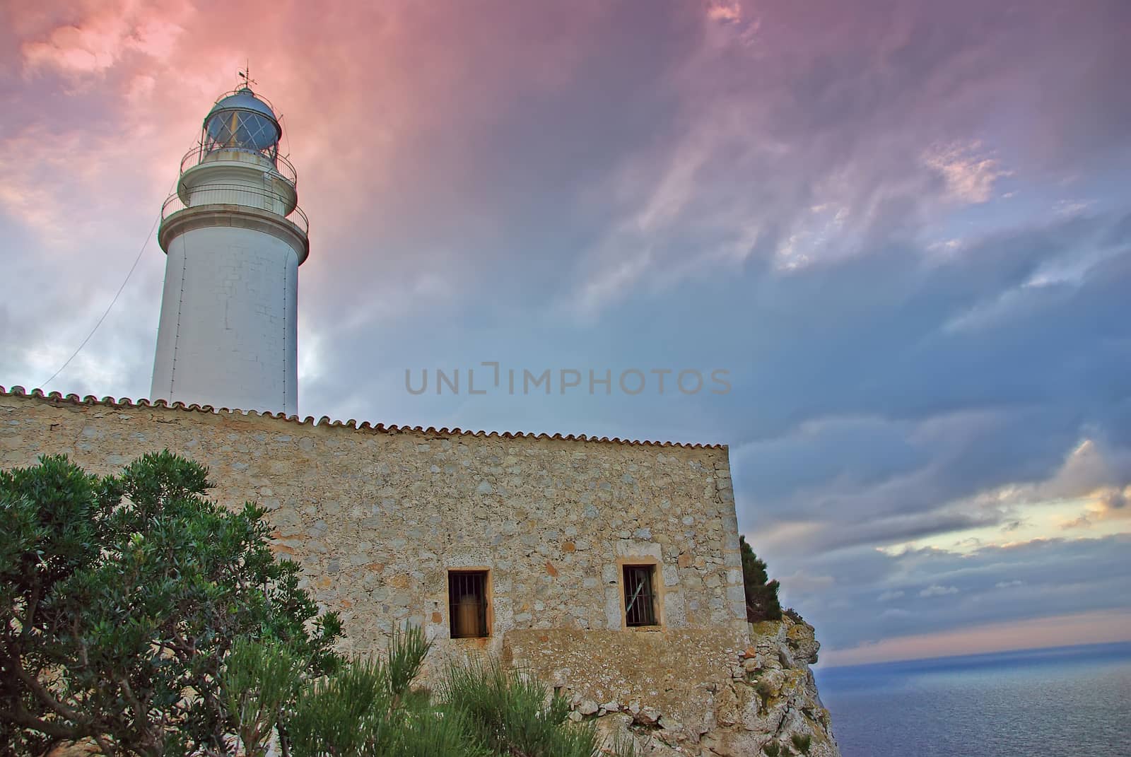 Cape Formentor lighthouse in Majorca (Spain) at dawn