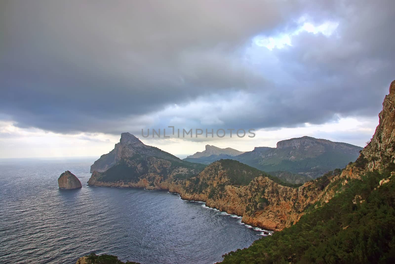 Coast near the Formentor Cape in Majorca (Spain)
