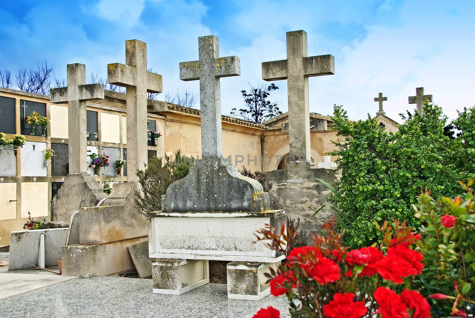 Crosses in the cemetery of Alcudia (Majorca - Balearic Islands)