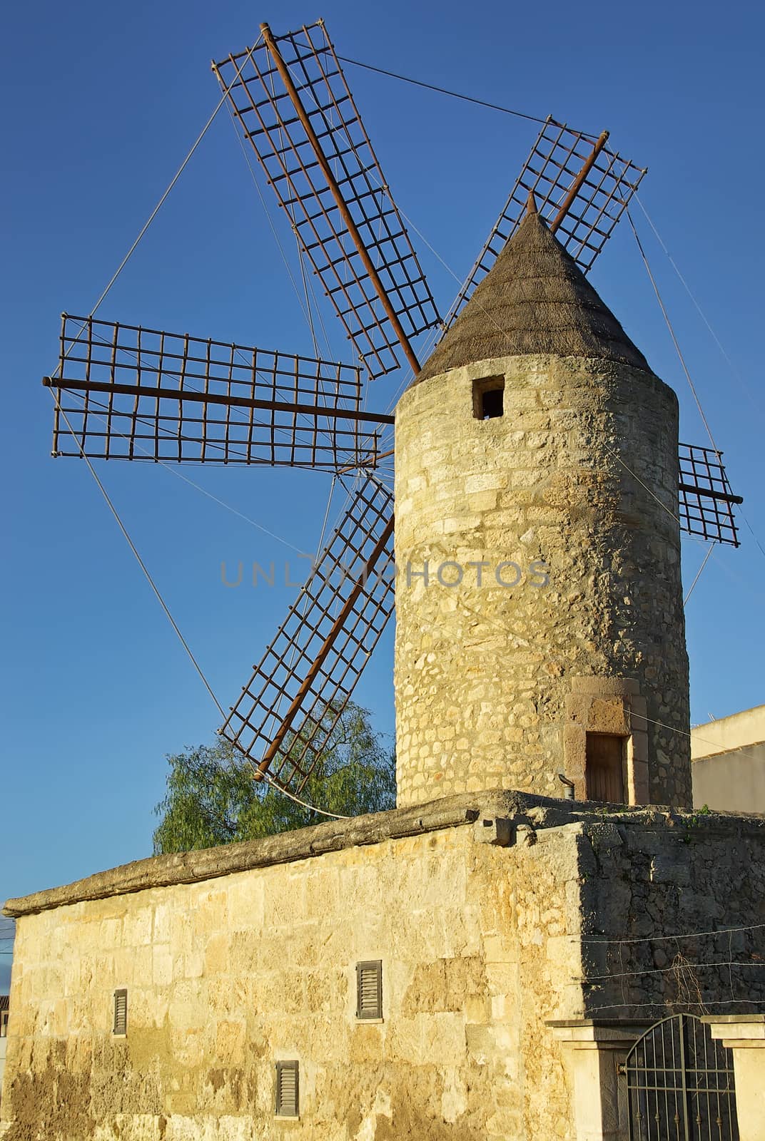 Ancient Mediterranean Windmill in Manacor (Majorca - Spain)
