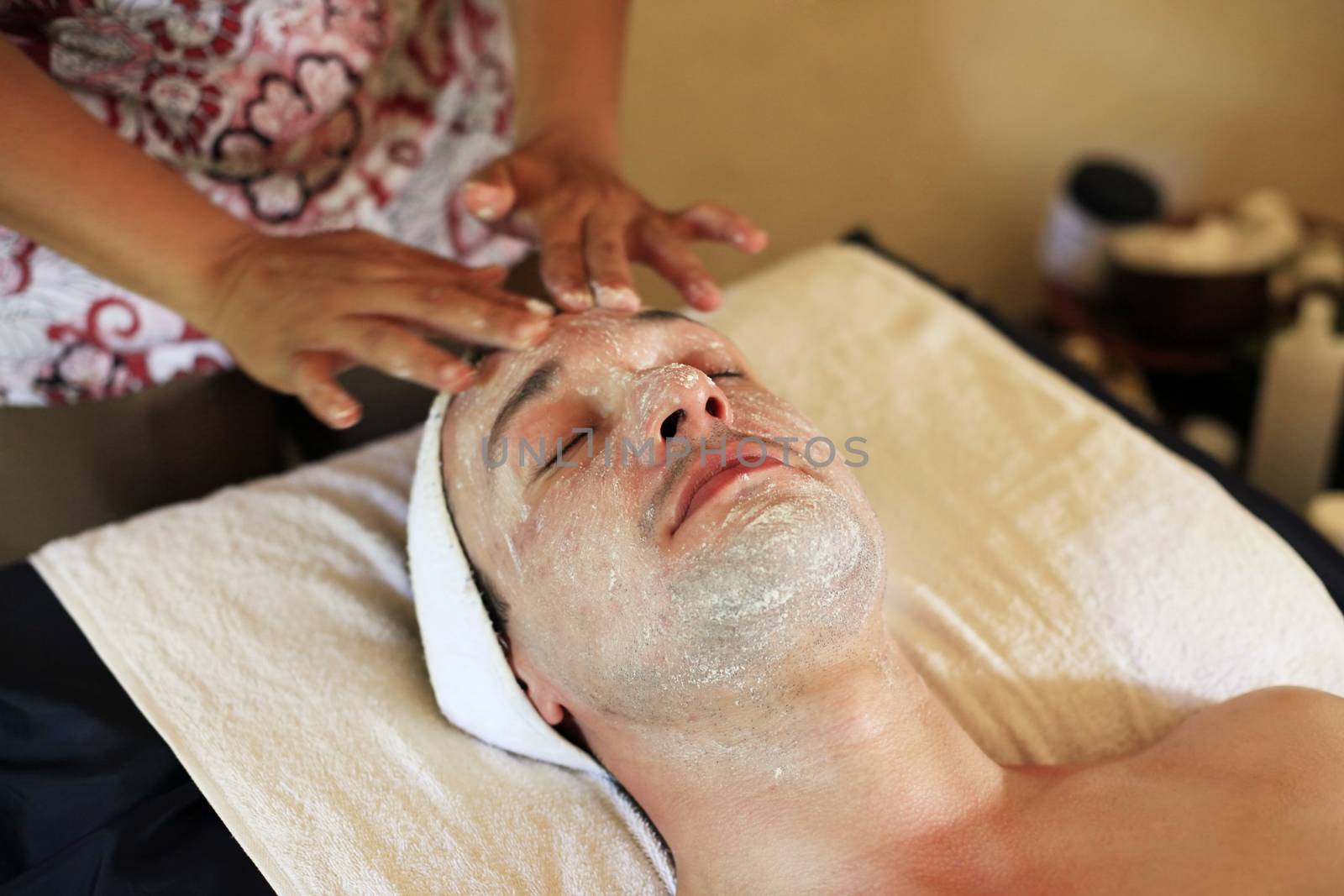 Man make massage of the face