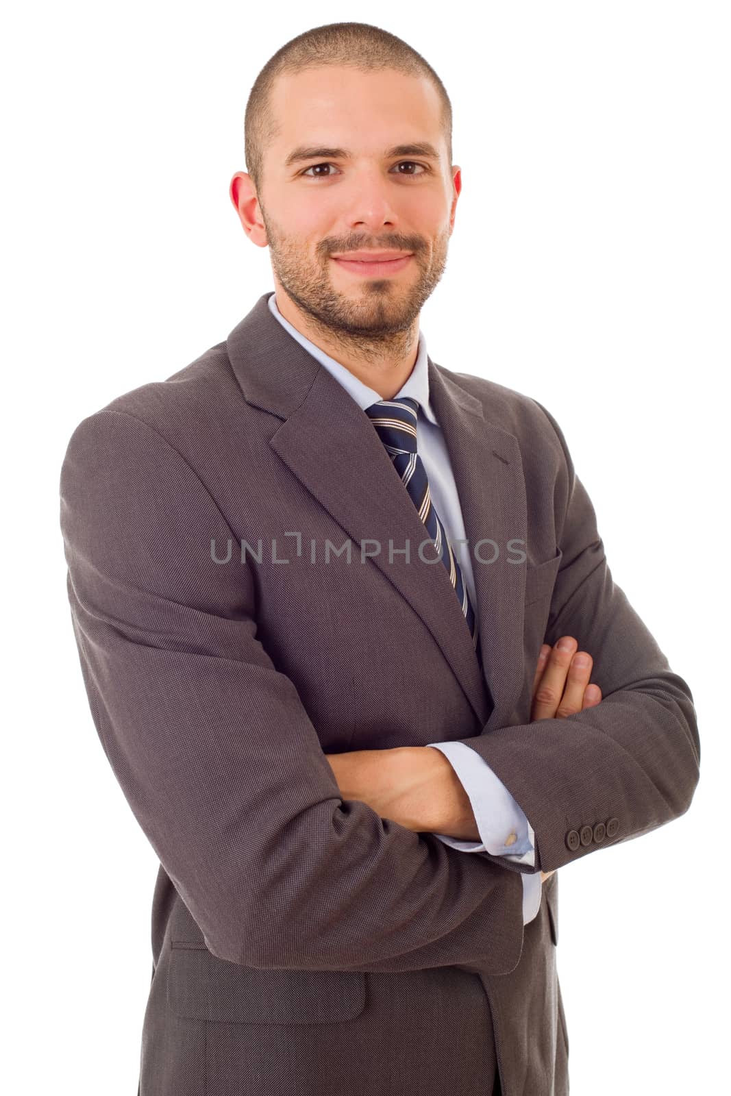 young business man portrait isolated on white