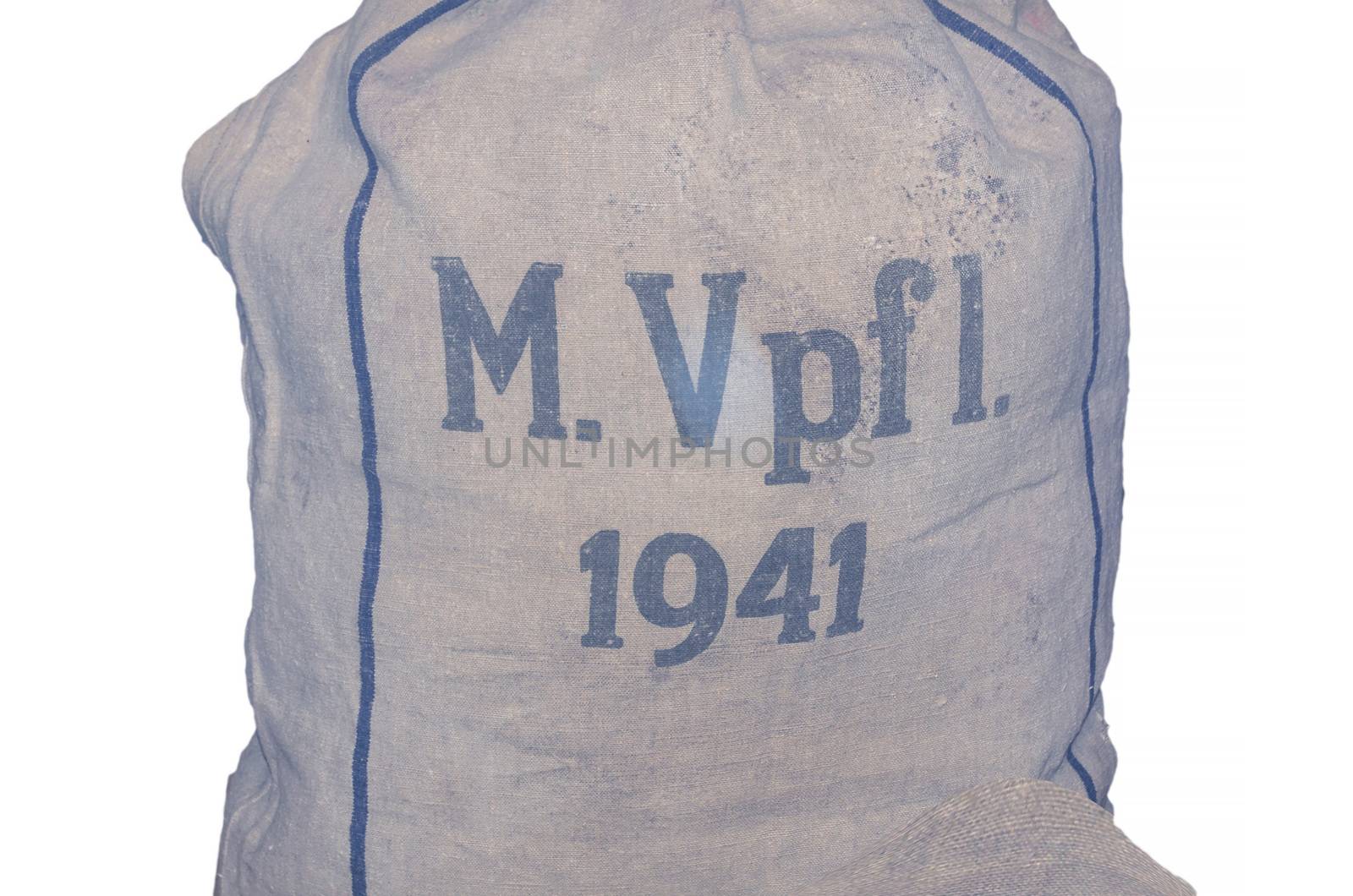 Age jute sack. Navy catering bags with stamping M.Vpfl. 1941