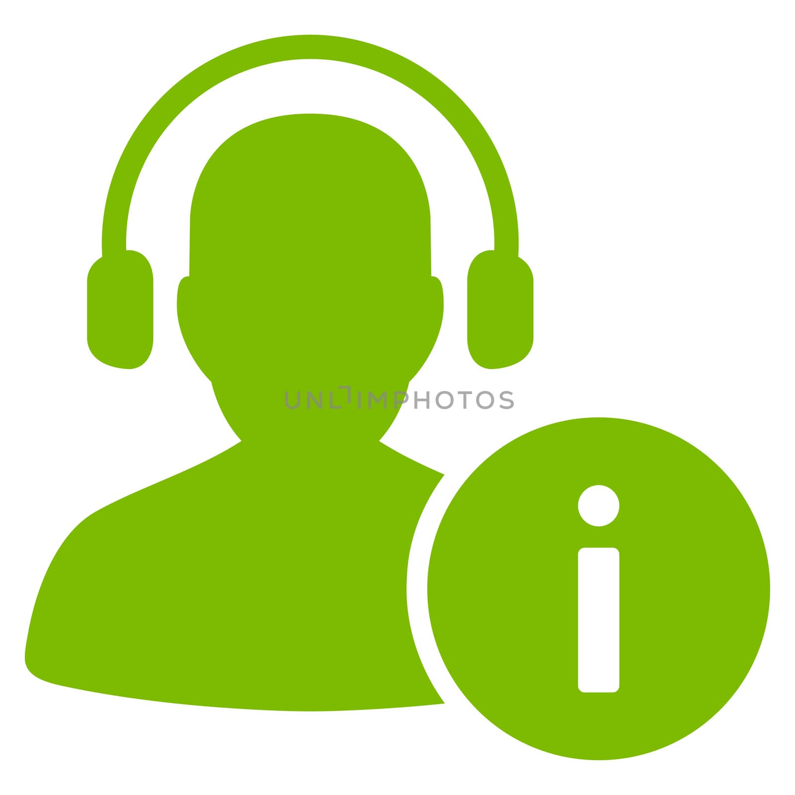 Help Desk icon from Commerce Set. Glyph style is flat symbol, eco green color, rounded angles, white background.