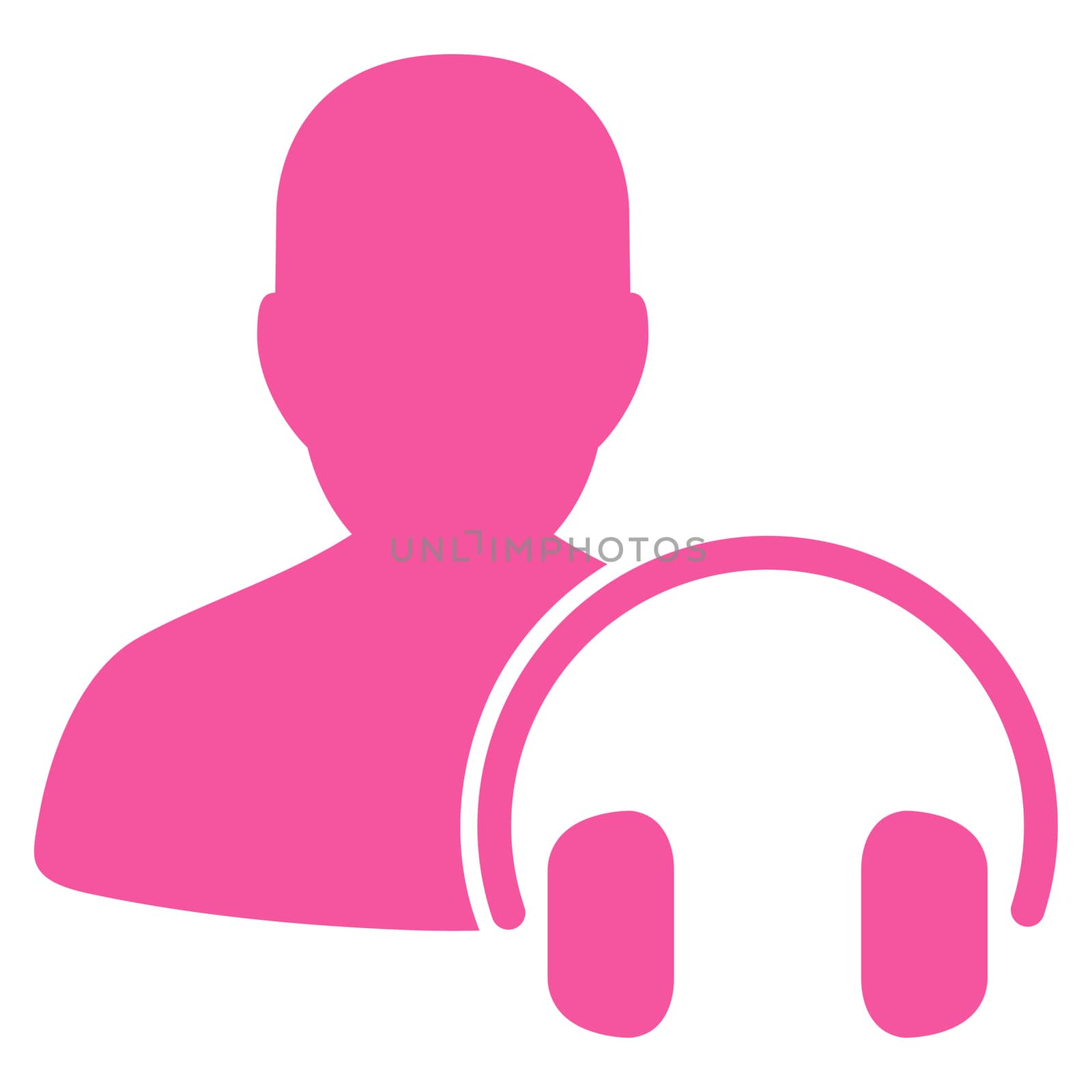 Operator icon from Commerce Set. Glyph style is flat symbol, pink color, rounded angles, white background.