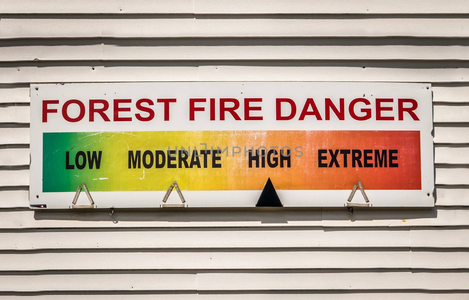Forest Fire Danger Warning Sign At A Fire Station