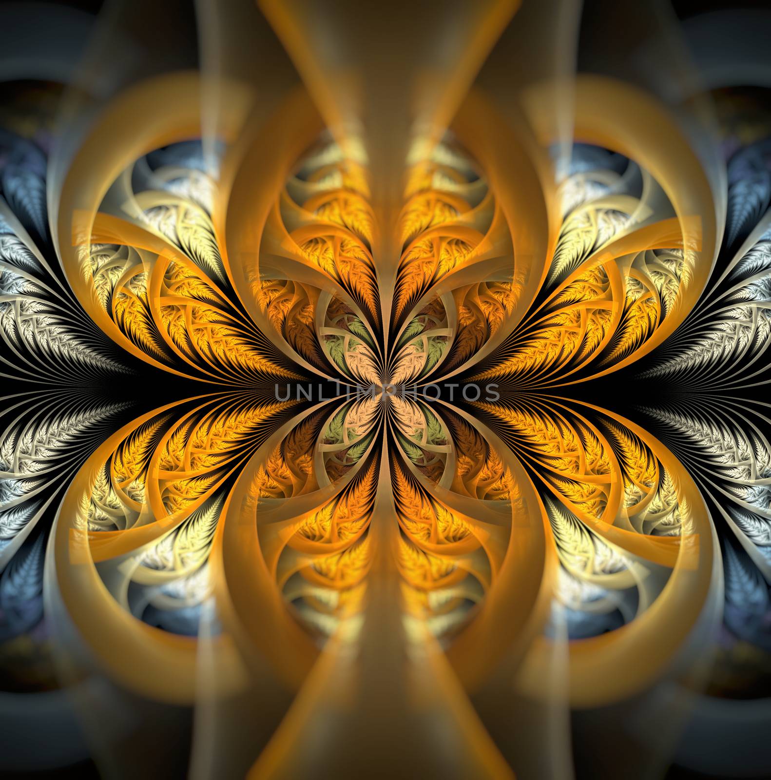 abstract curles, fractal. Computer generated fractal artwork for design.
