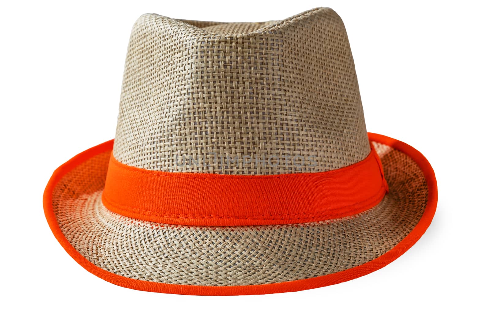 summer straw hat isolated on a white background