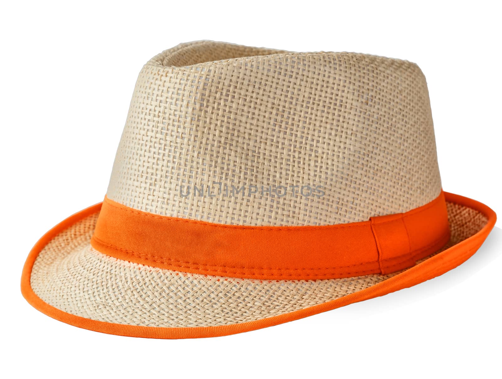 summer straw hat isolated on a white background