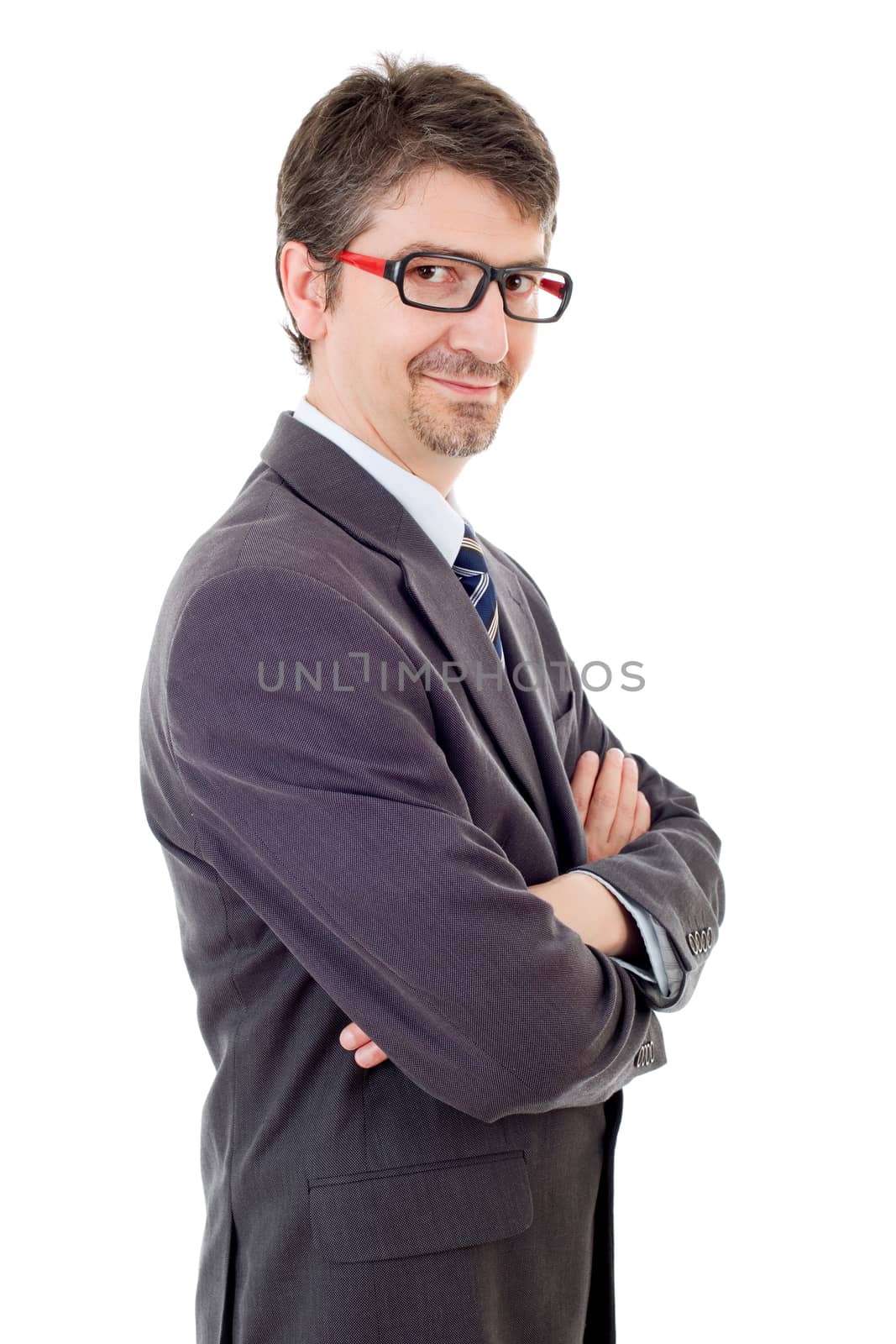 young business man portrait isolated on white