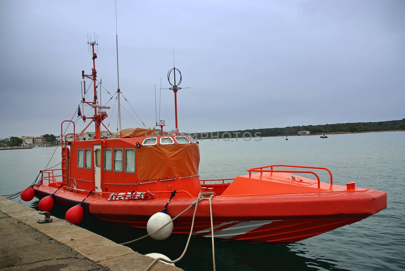 Specialized boat for sea rescue in the Mediterranean Sea