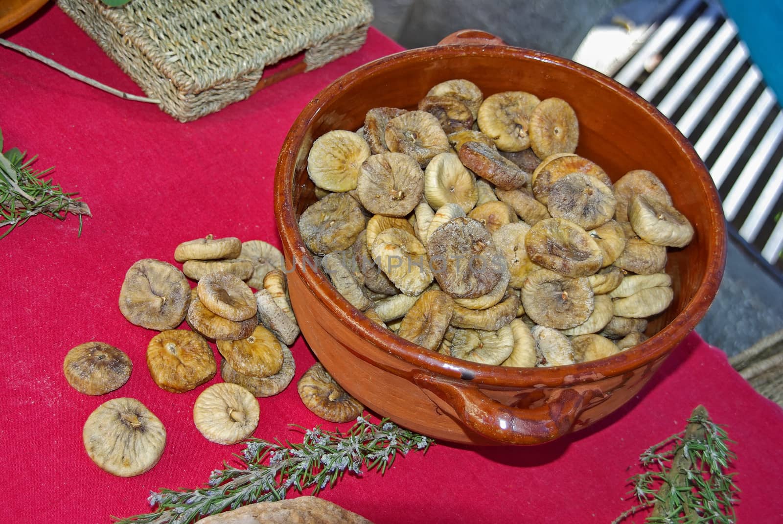 Typical plate of dry figs in Majorca (Spain)